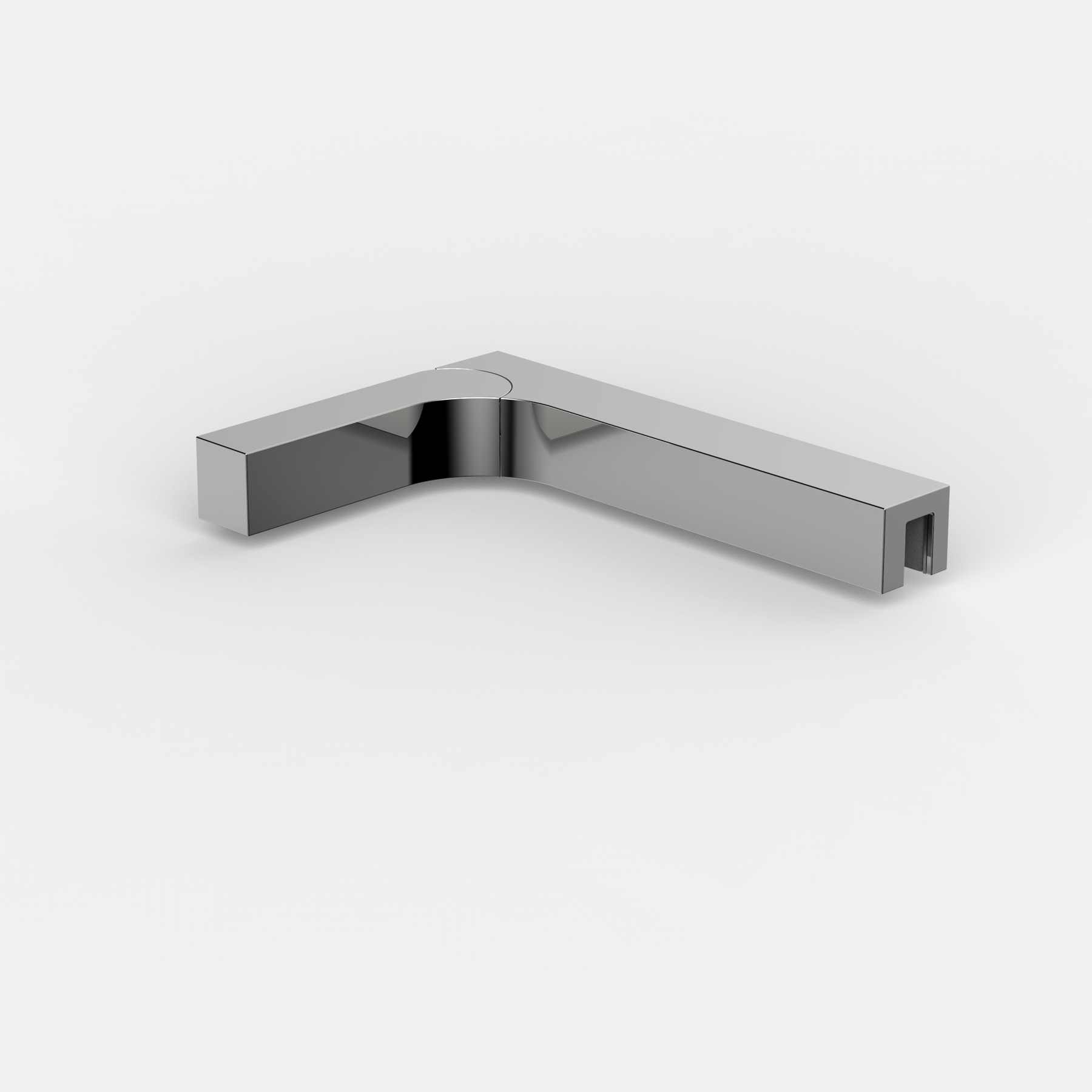 Stabiliserings‑vinkelbeslag glas–vägg 90°