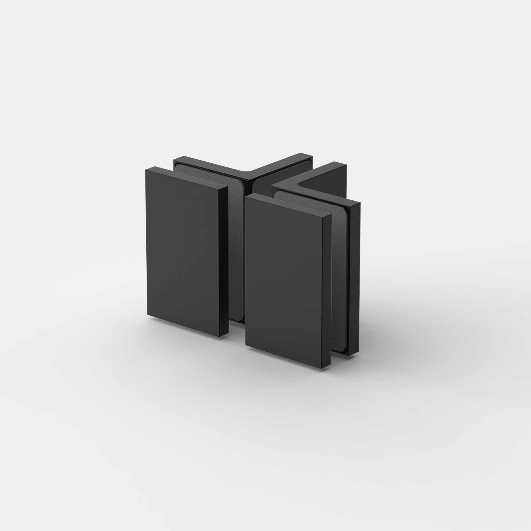 Fasta vinkelbeslag glas‑glas 90°