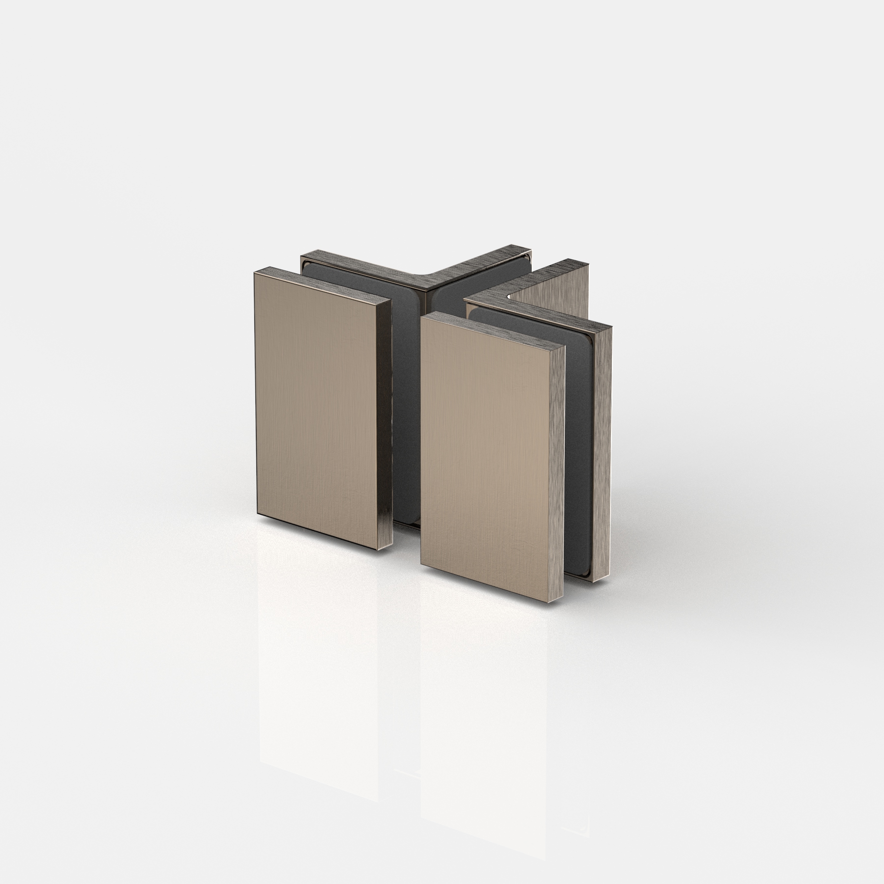 Fasta vinkelbeslag glas‑glas 90°