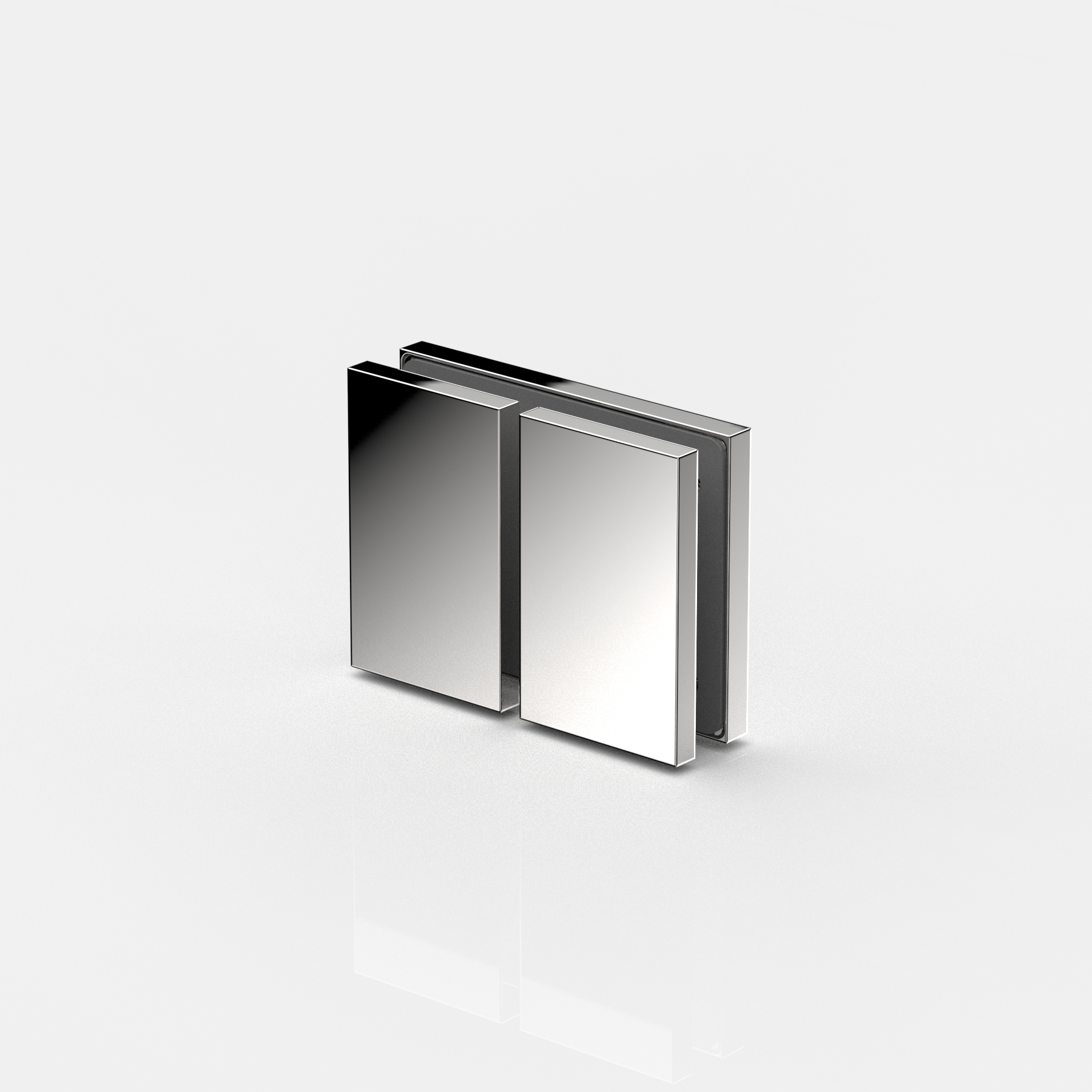 Fasta vinkelbeslag glas-glas 180°