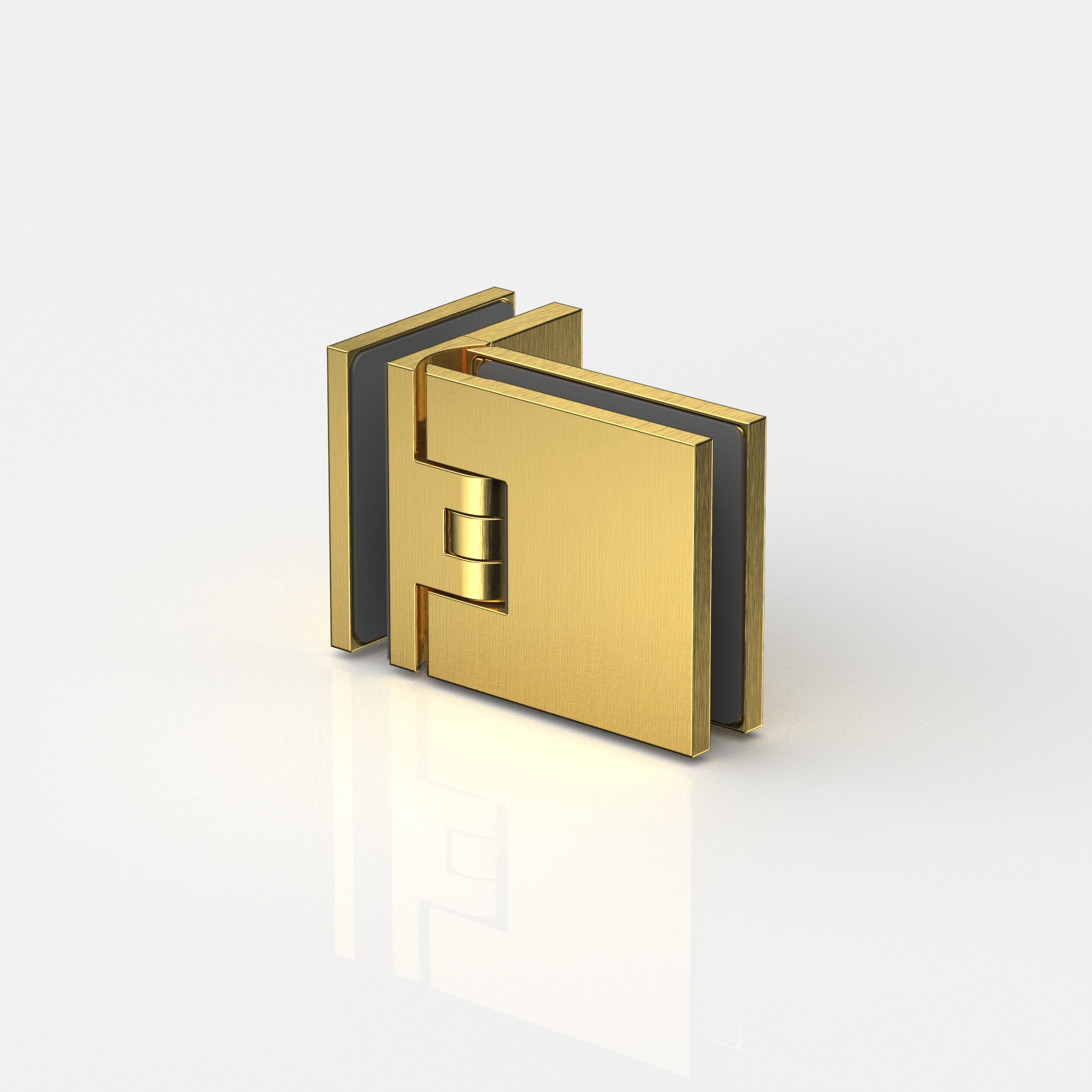 Pendelgångjärn, glas‑glas 90°