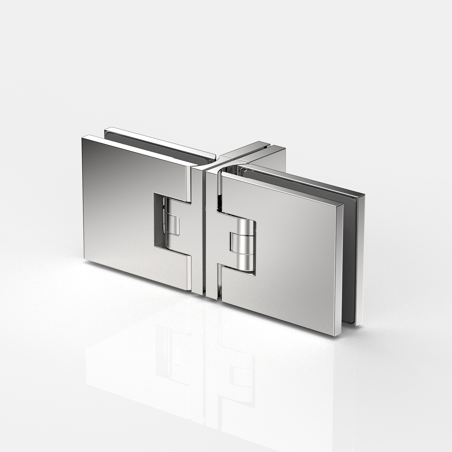 Pendelgångjärn, glas‑glas-glas 90°