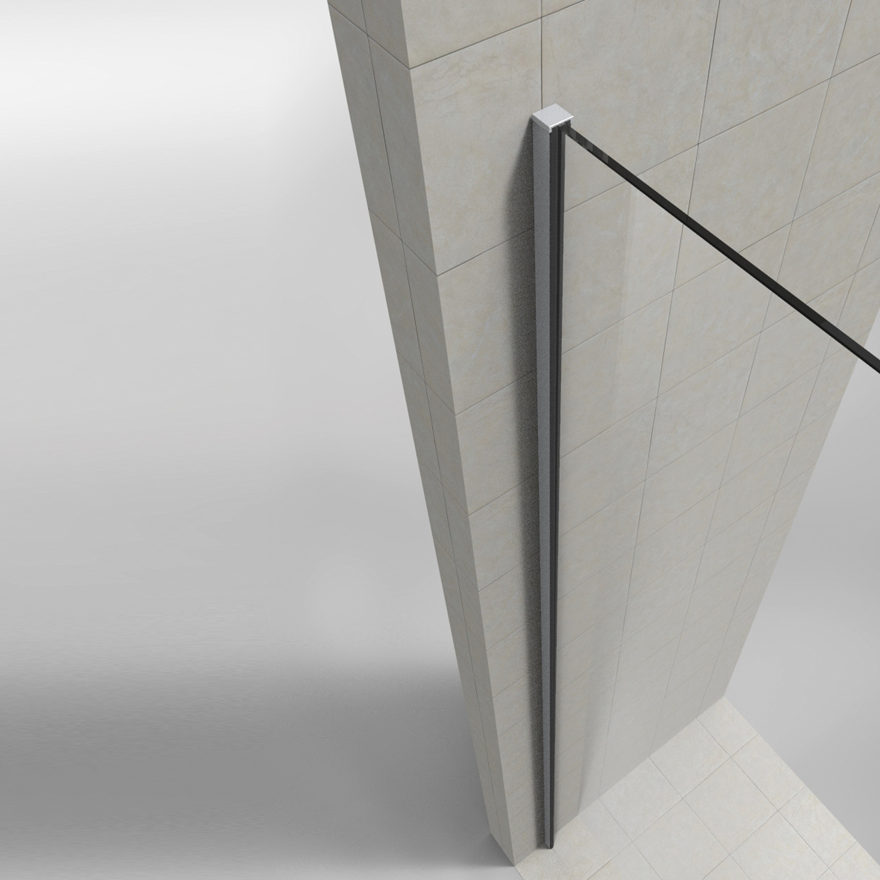 U‑profil för fast glas, 19×19,2×2500 mm, aluminium anodiserad med rostfritt utseende