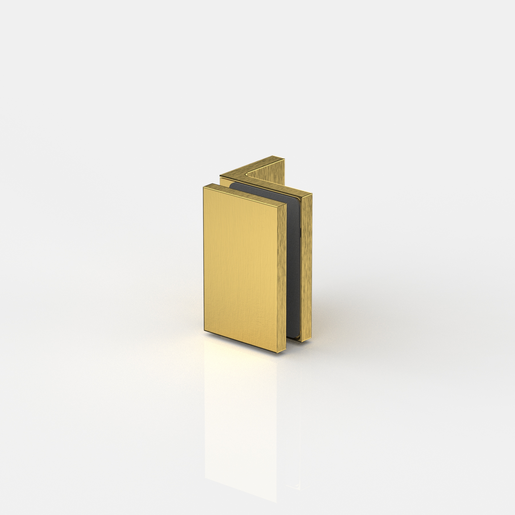 Fasta beslag glas‑vägg 90°, mässing/guld utseende (borstad), Flamea+