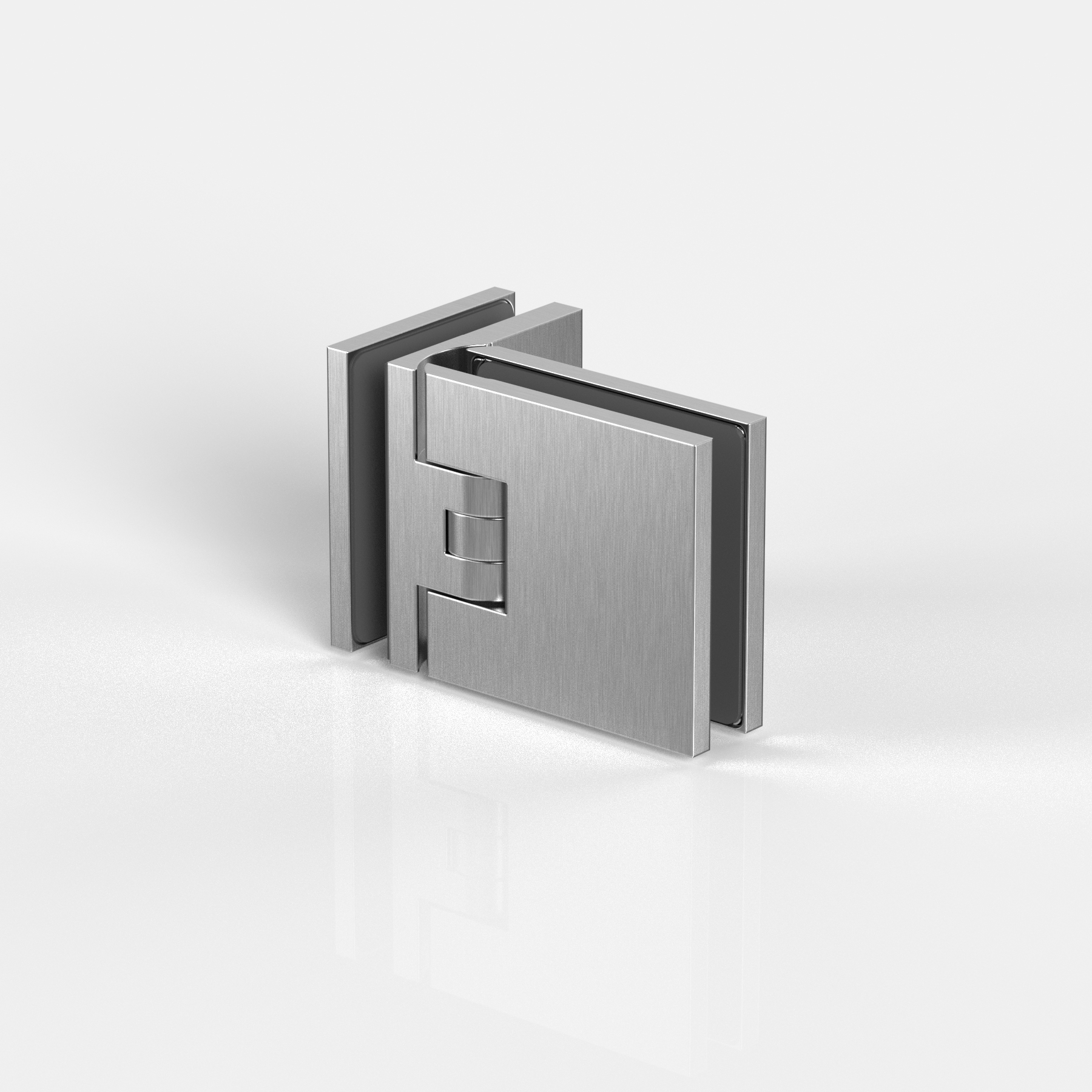Pendelgångjärn, glas‑glas 90°