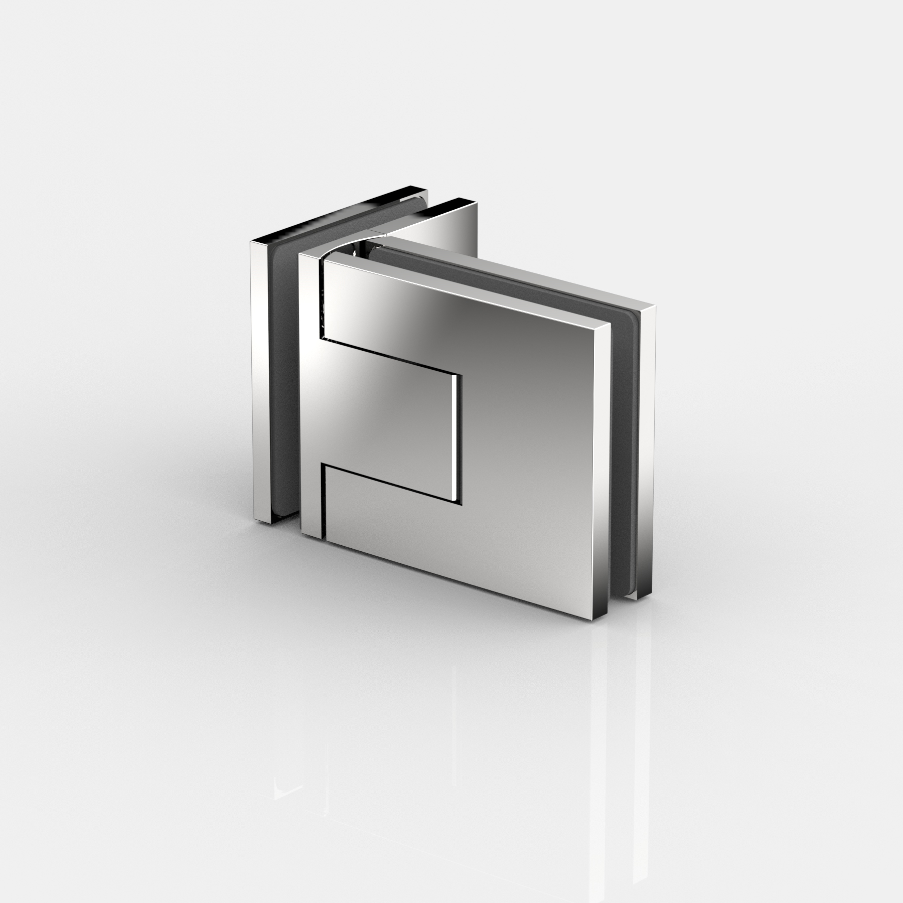 Pendelgångjärn, glas‑glas 90°