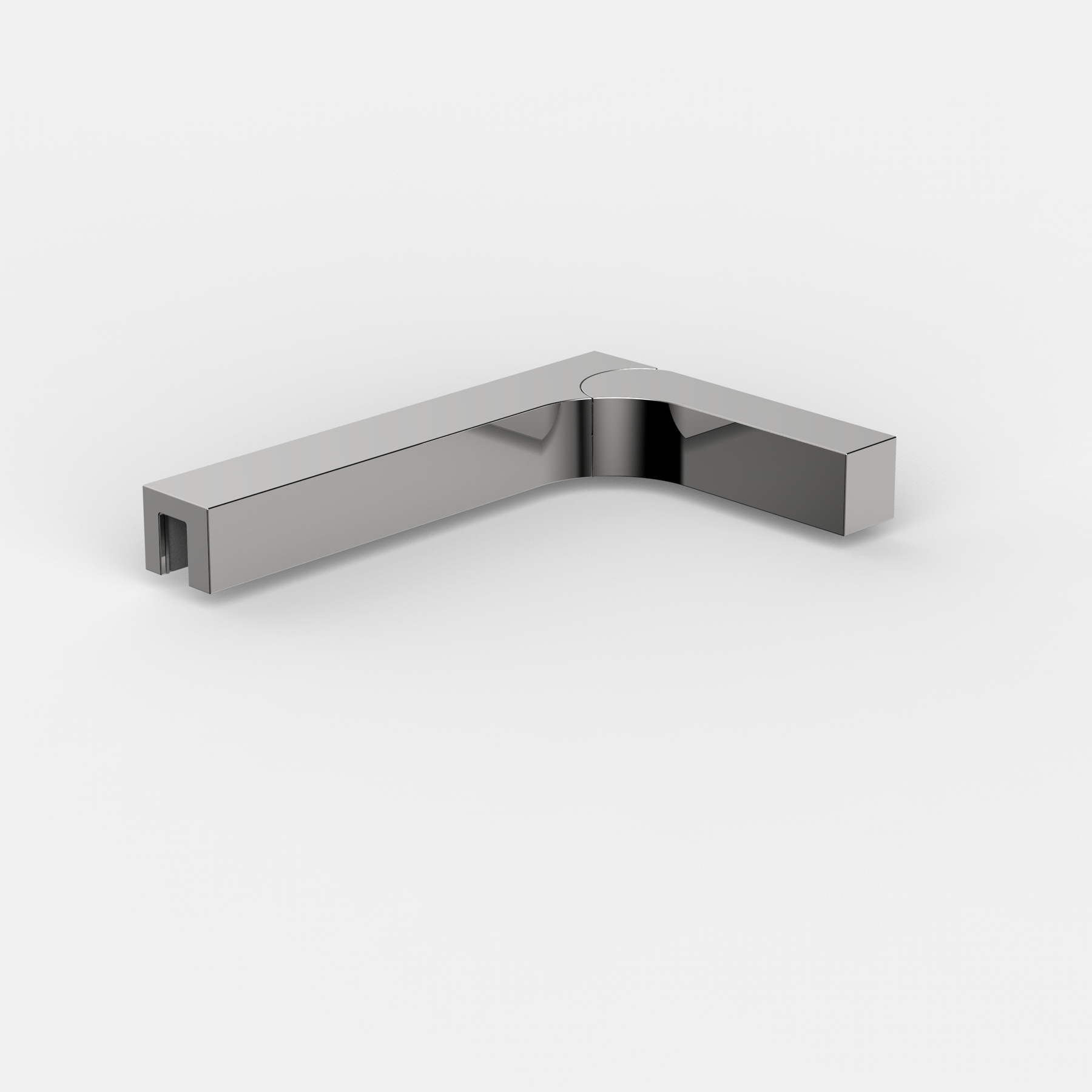 Stabiliserings‑vinkelbeslag glas–vägg 90°