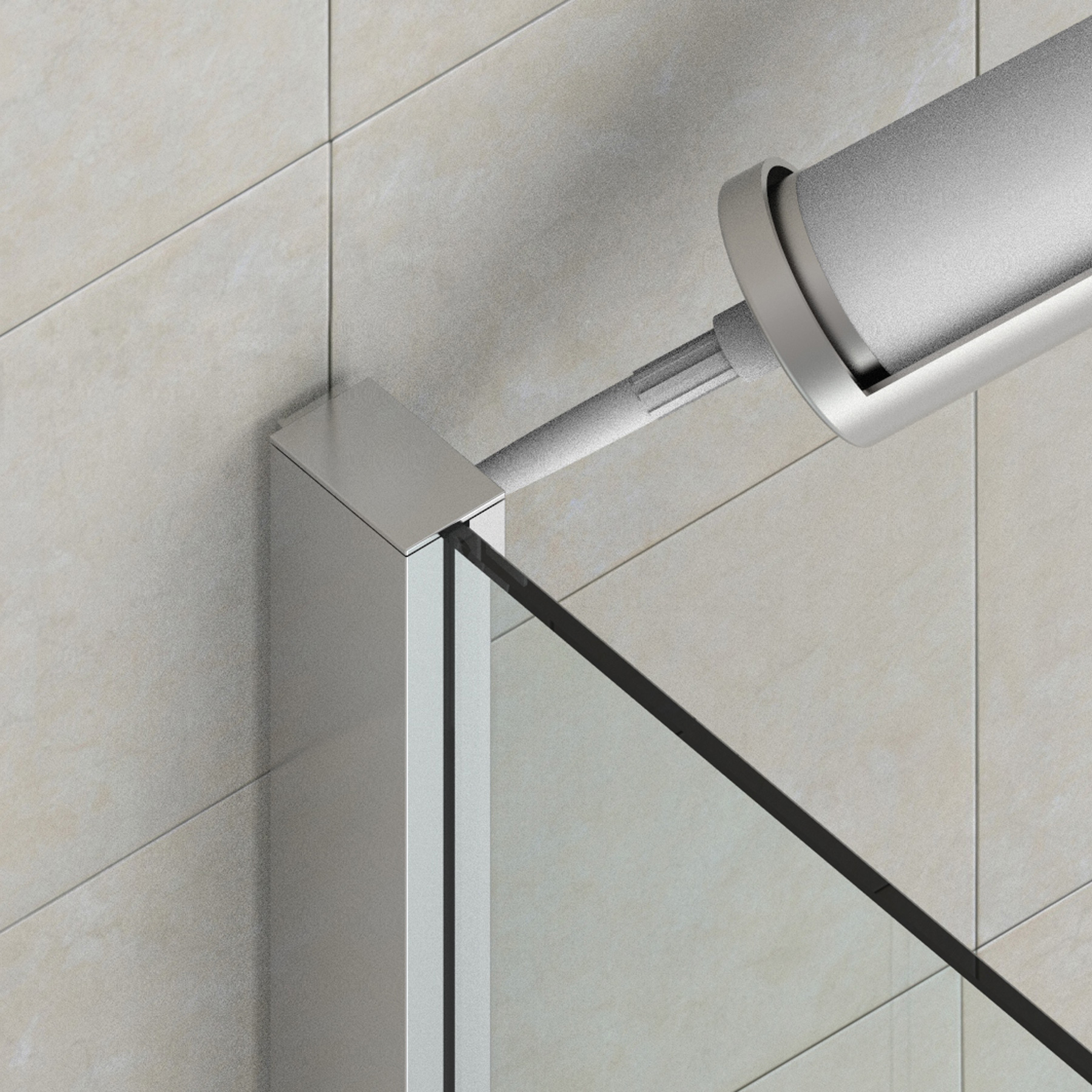 Klämprofil för 8 mm glas, längd 5000 mm, aluminium naturanodiserad