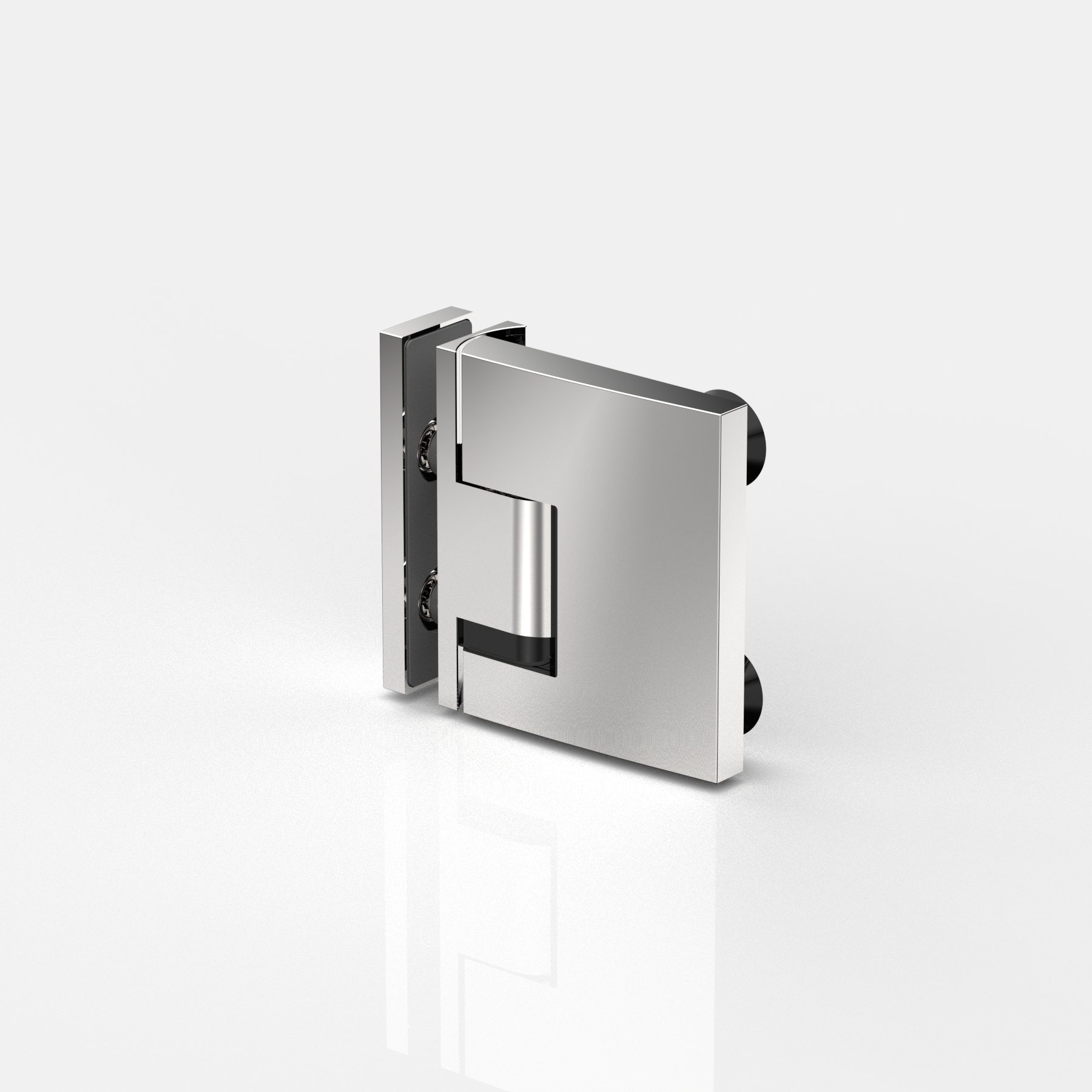 Pendelgångjärn glas–glas 90°