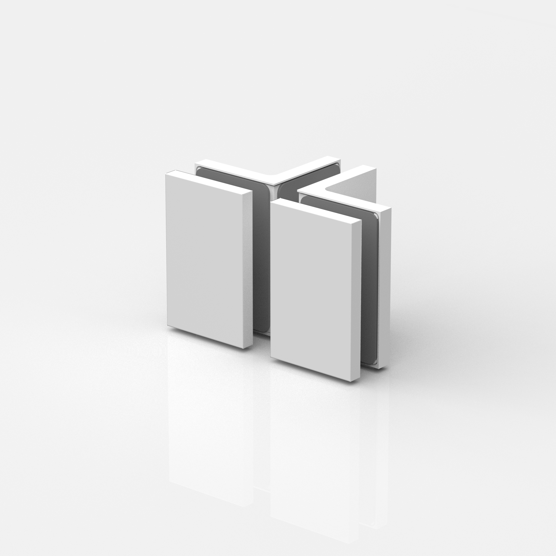 Fasta vinkelbeslag glas‑glas 90°