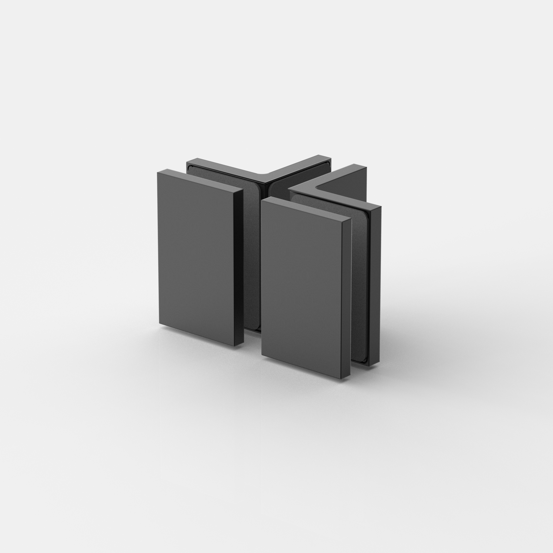 Fasta vinkelbeslag glas‑glas 90°