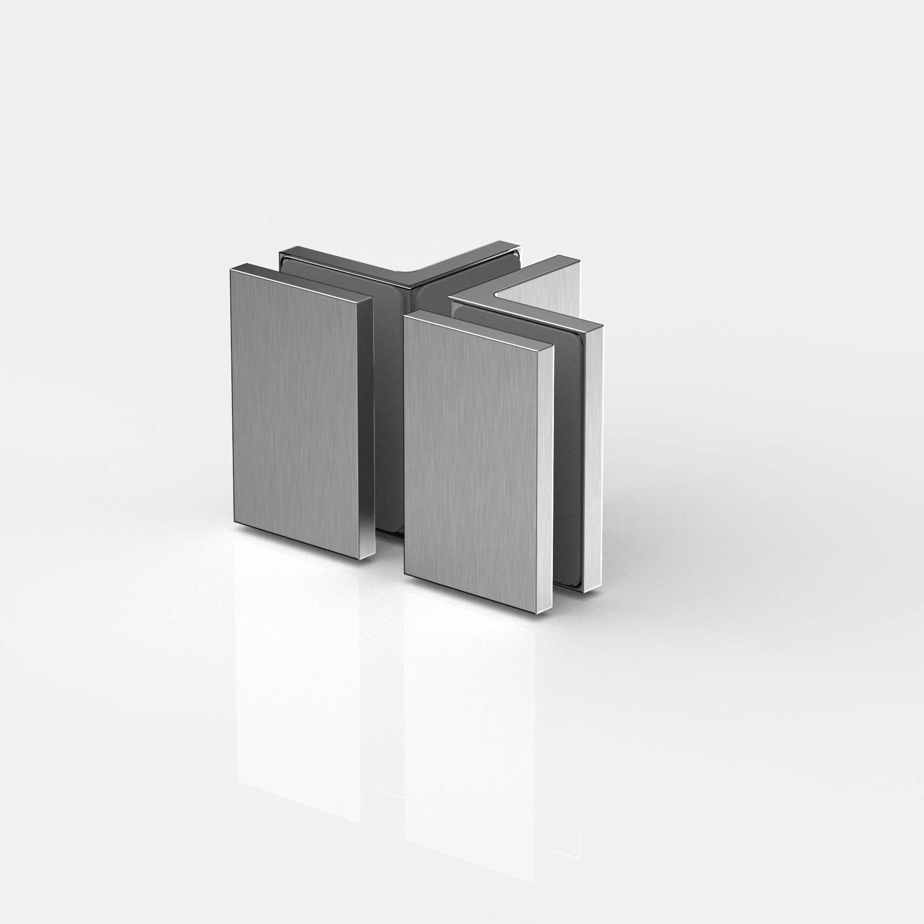 Fasta vinkelbeslag glas‑glas 90°