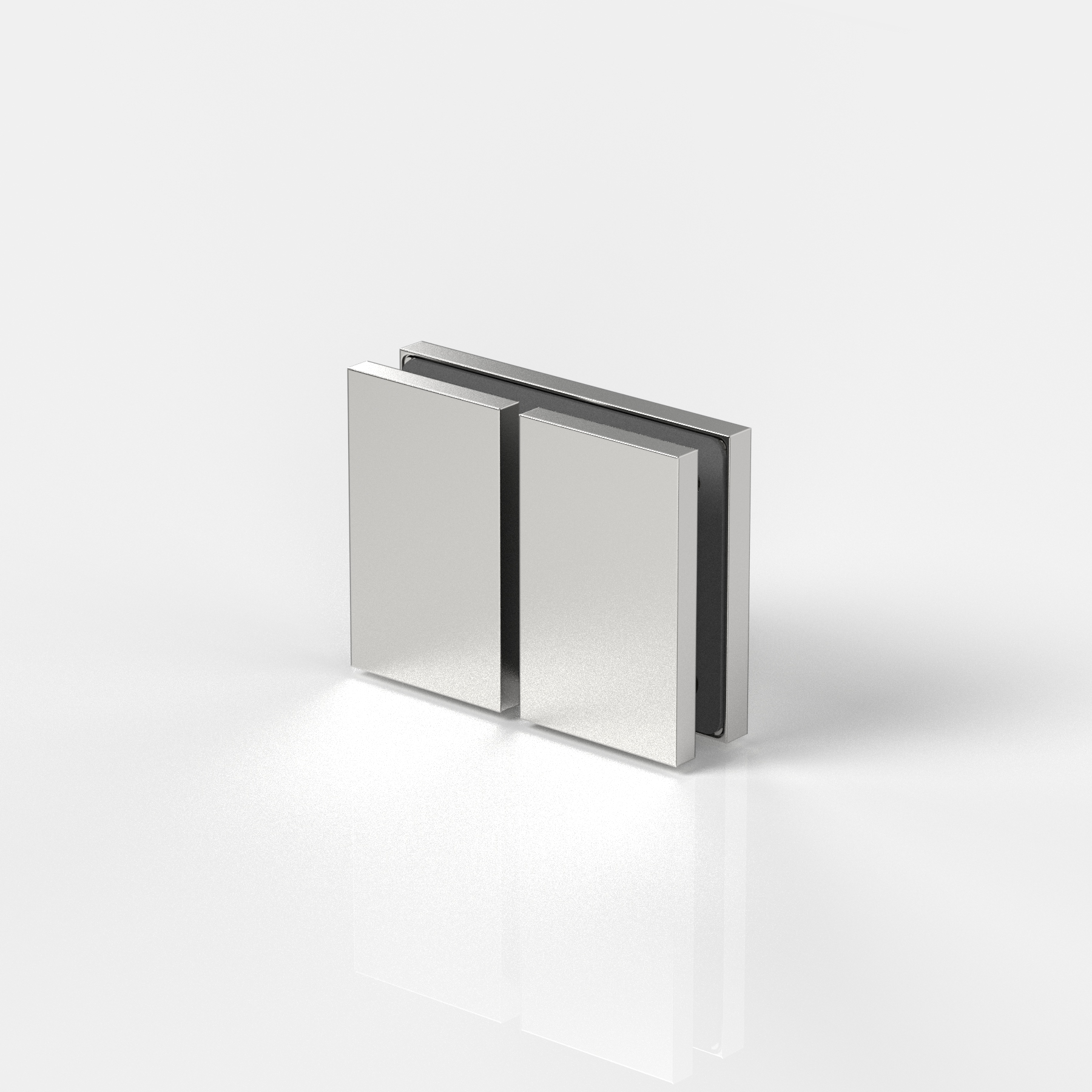 Fasta vinkelbeslag glas-glas 180°