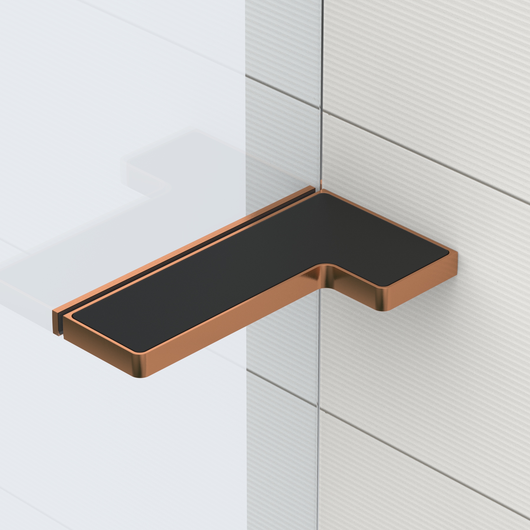 Stabilisering – hyllbeslag för duschar glas‑vägg 90°