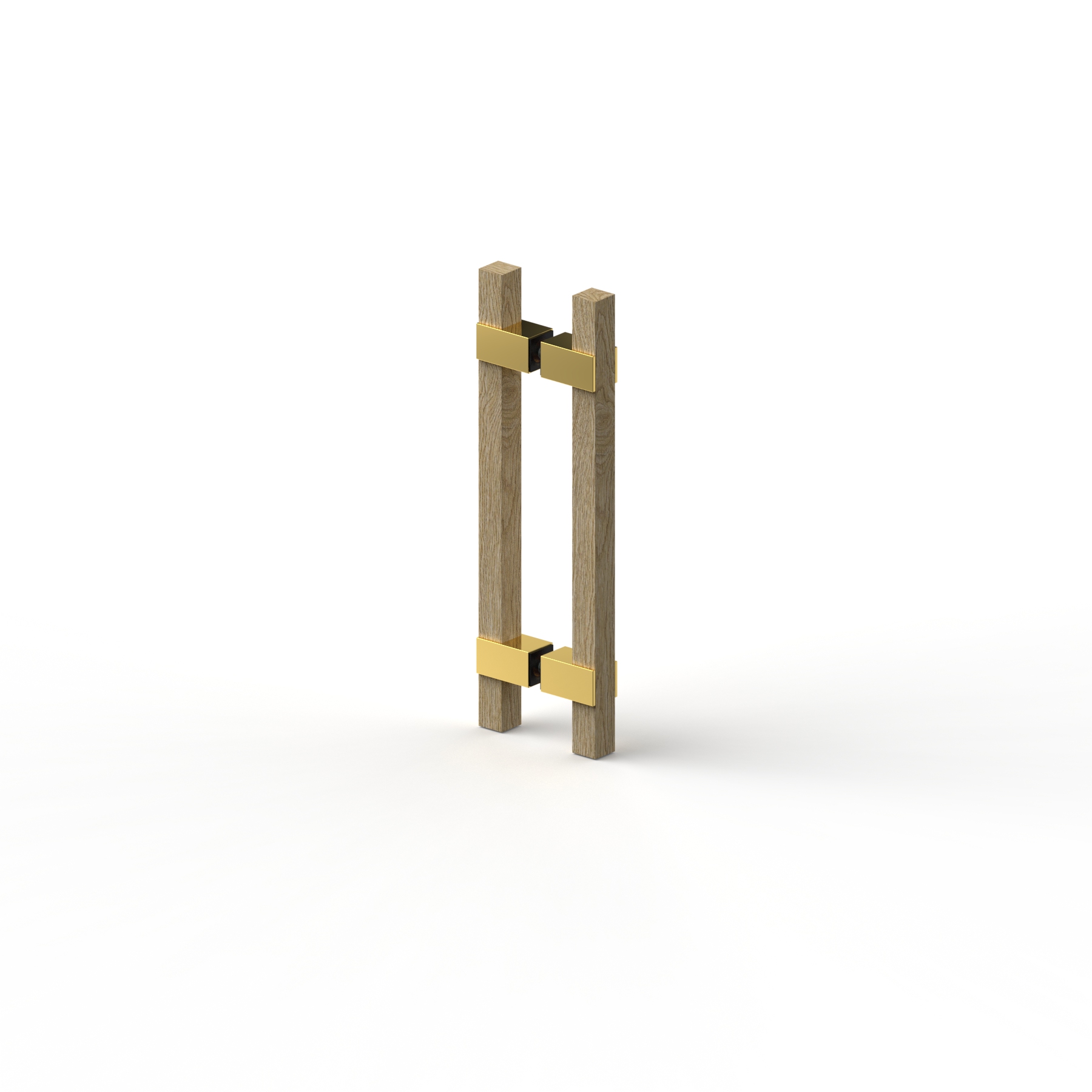 Dubbelt dörrhandtag, 320 mm, Hemlock + mässing/guld utseende (blank)