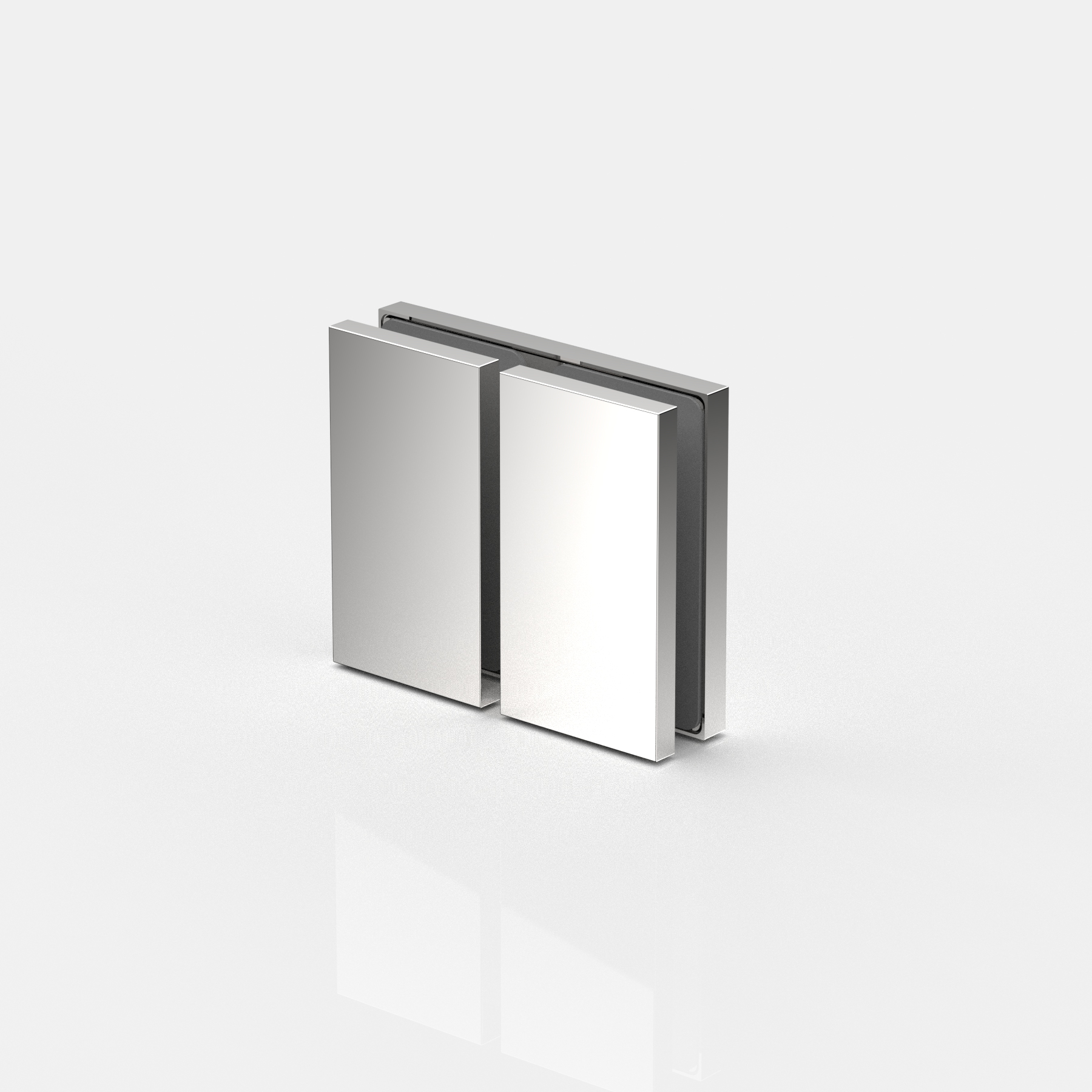 Fasta vinkelbeslag glas-glas 180°