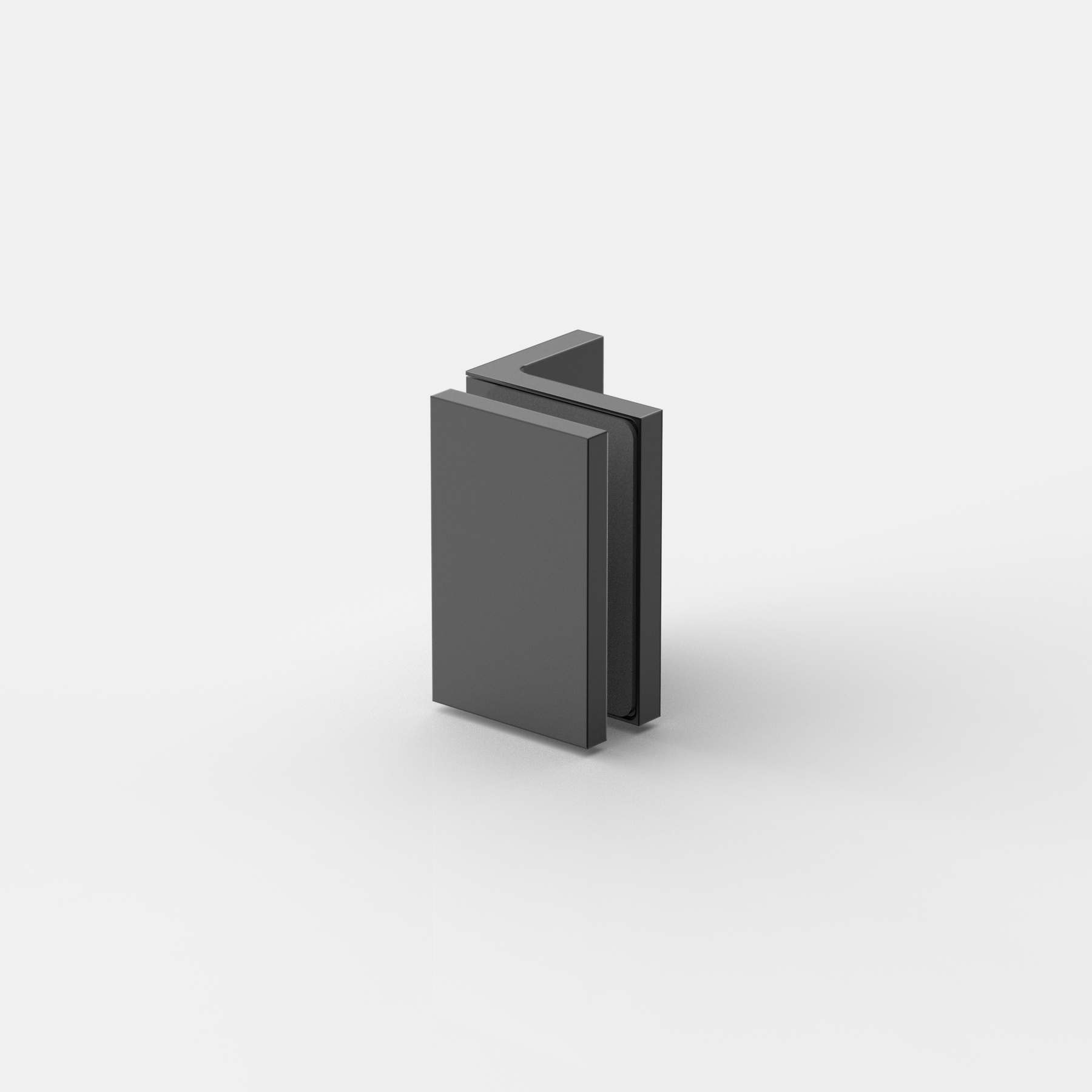 Fasta beslag glas‑vägg 90°, svart matt PVD‑beläggning, Flamea+