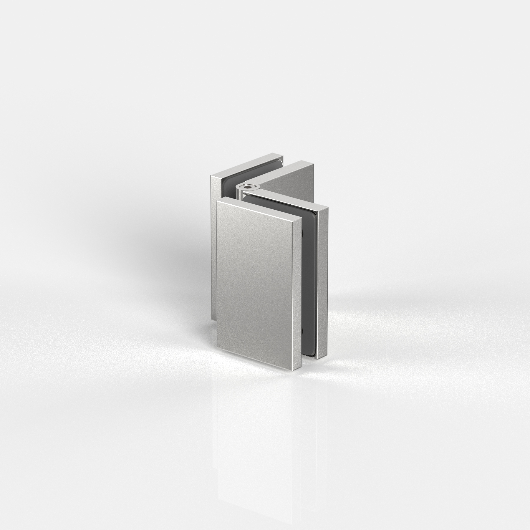 Fasta vinkelbeslag glas‑glas 80°–180°