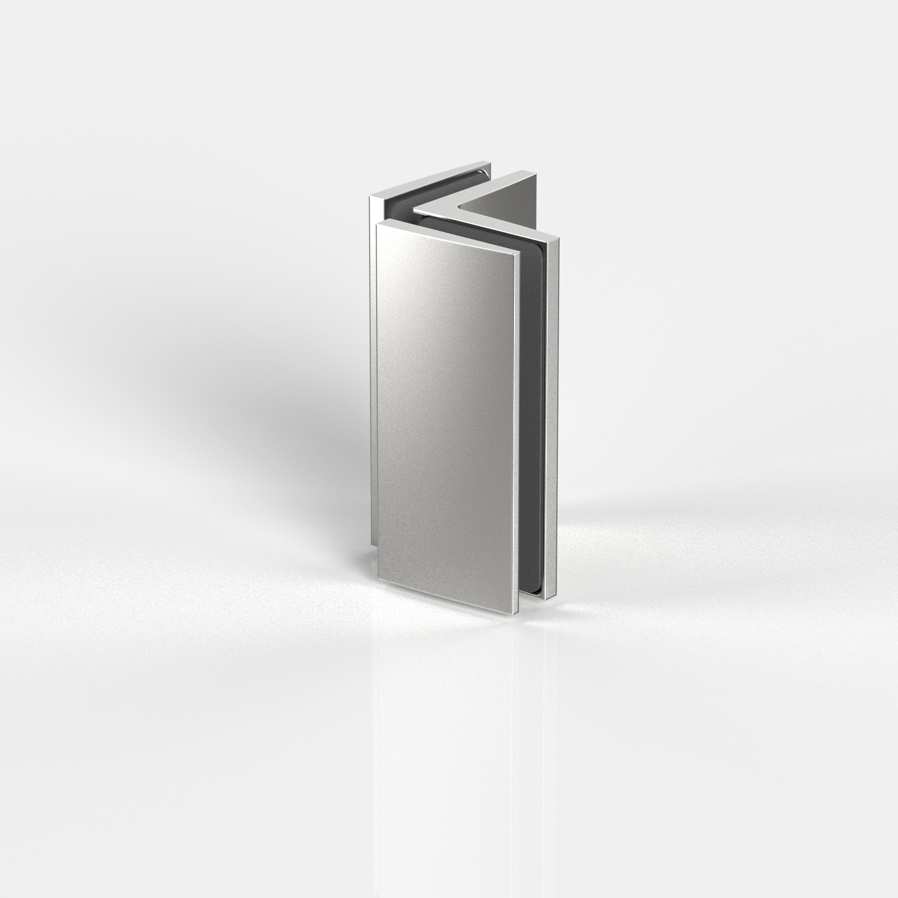 Fasta vinkelbeslag glas‑glas 90°