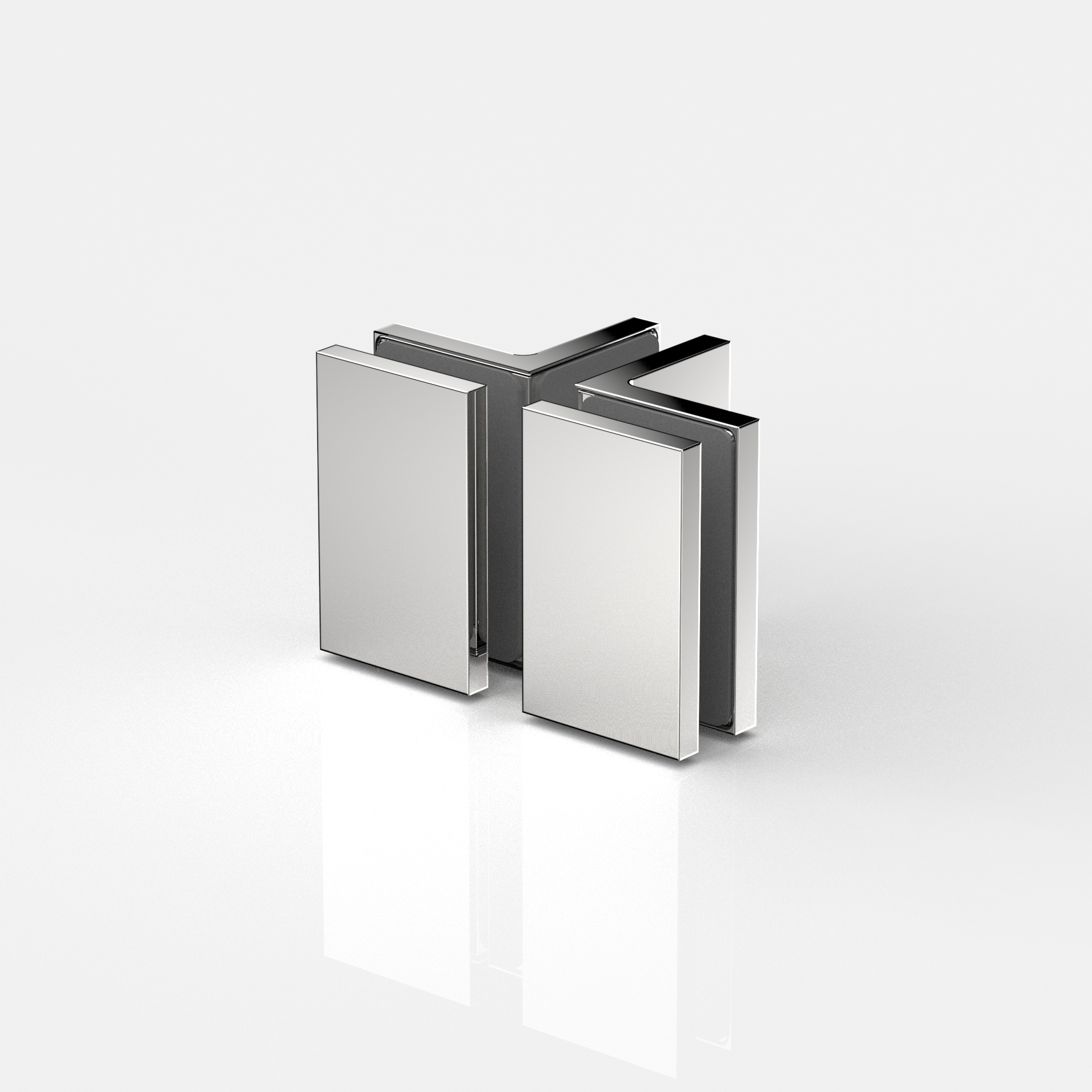 Fasta vinkelbeslag glas‑glas 90°