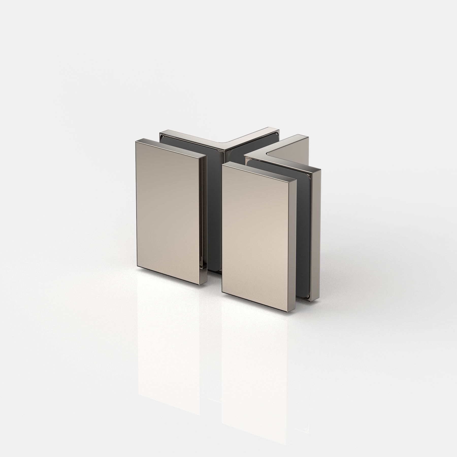 Fasta vinkelbeslag glas‑glas 90°