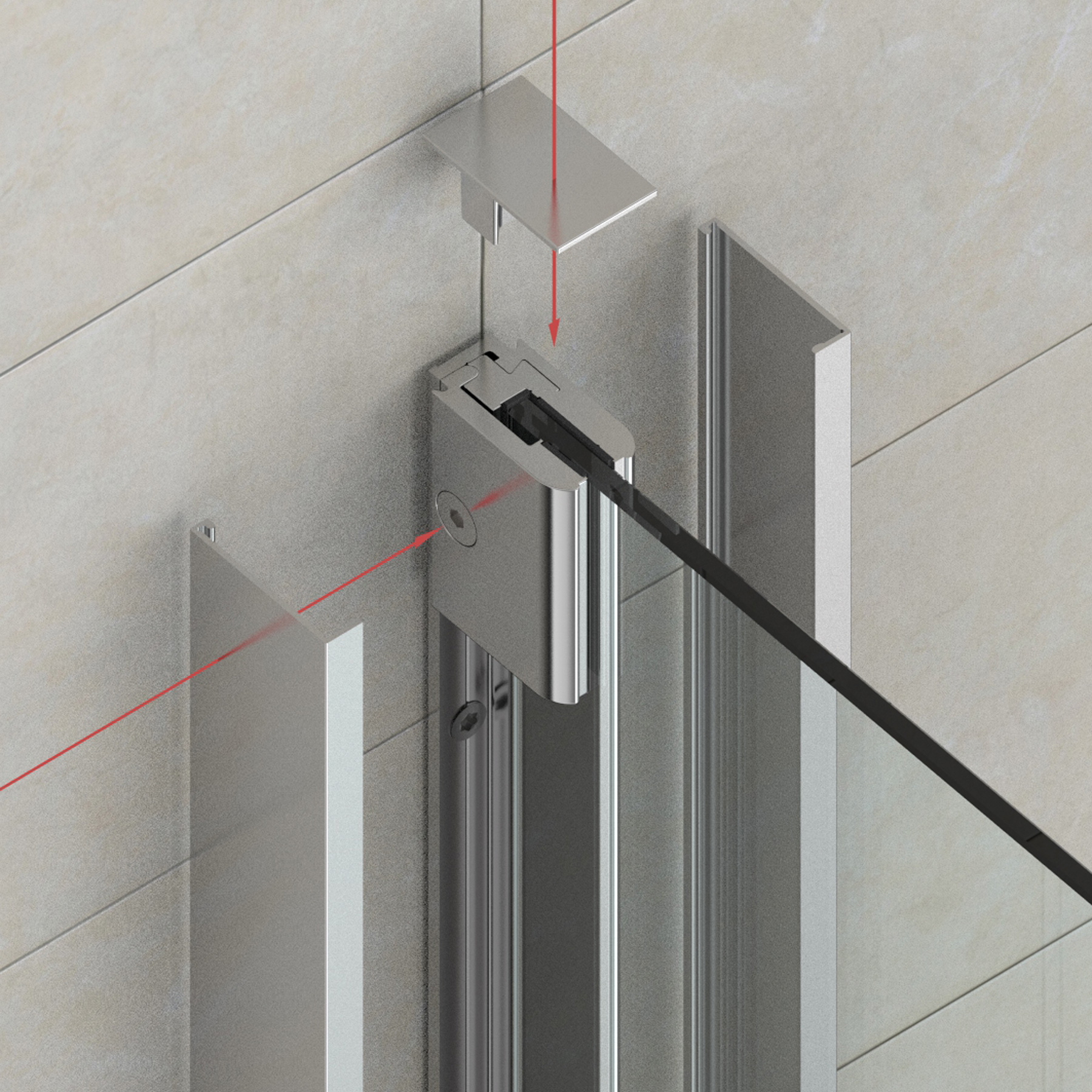 Klämprofil för 8 mm glas, längd 5000 mm, aluminium naturanodiserad