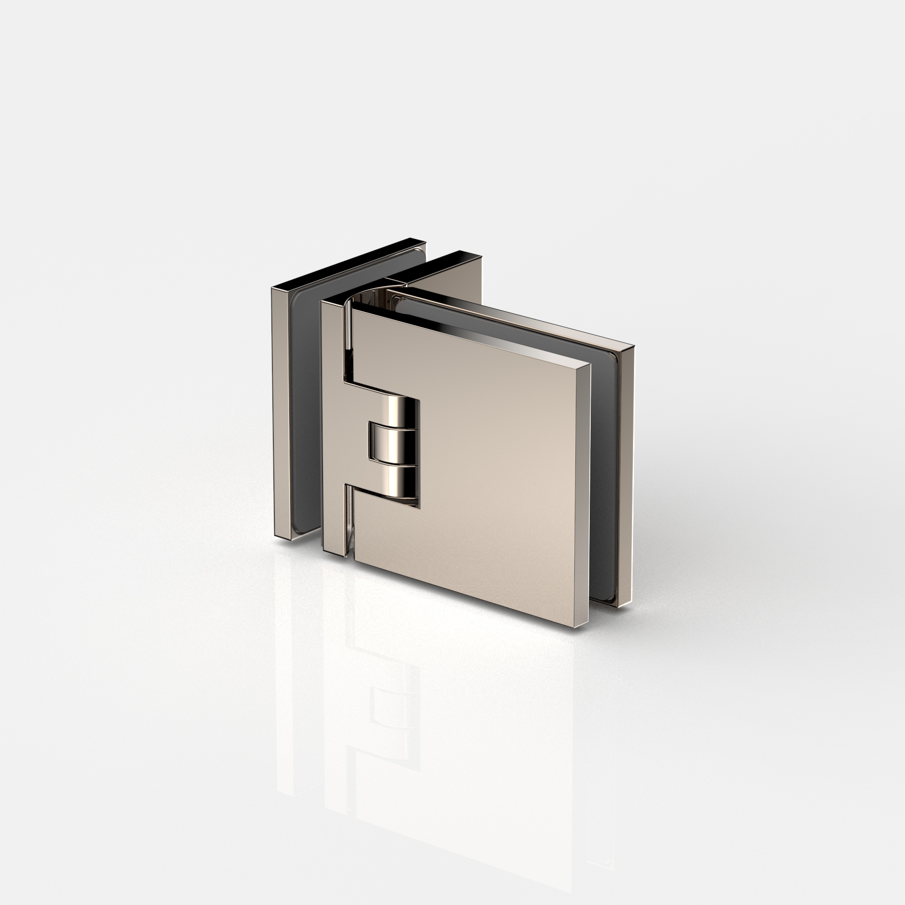 Pendelgångjärn, glas‑glas 90°