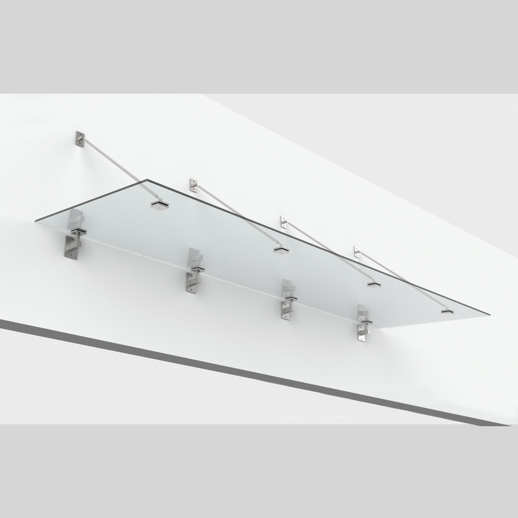 Skärmtakssystem z‑02, 4 dragstänger, 17,52 mm glas