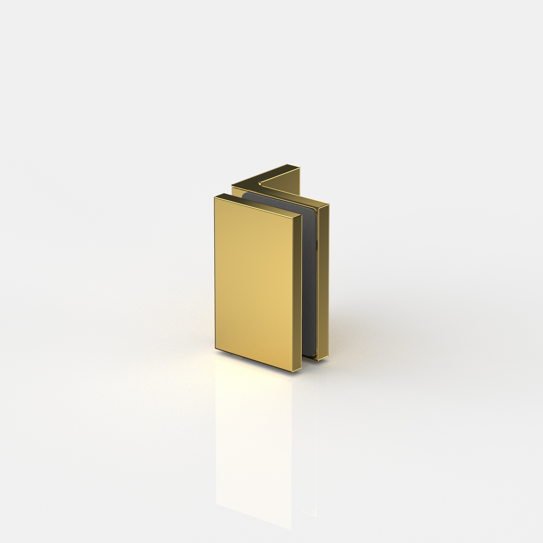 Fasta beslag glas‑vägg 90°, mässing/guld utseende (blank), Flamea+