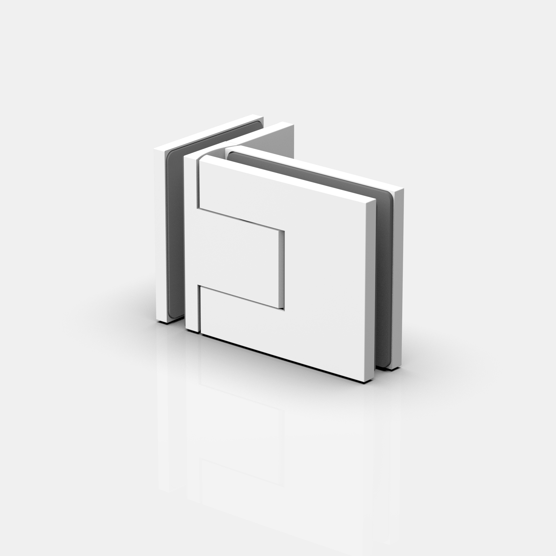 Pendelgångjärn, glas‑glas 90°