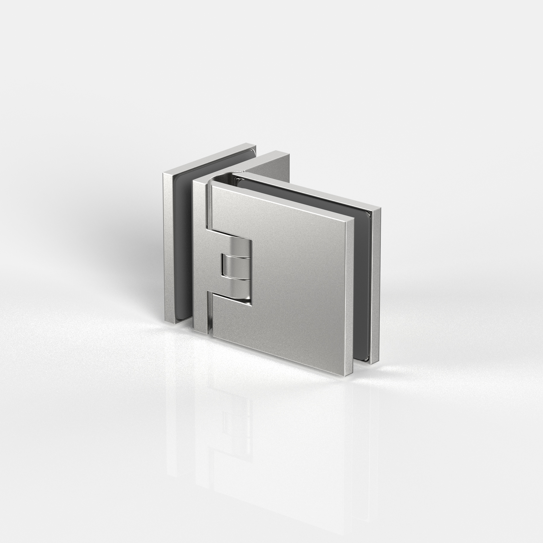 Pendelgångjärn, glas‑glas 90°