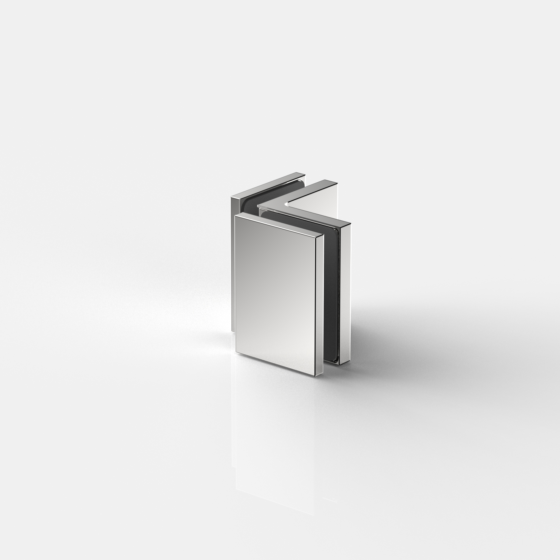 Fasta vinkelbeslag glas-glas 90°