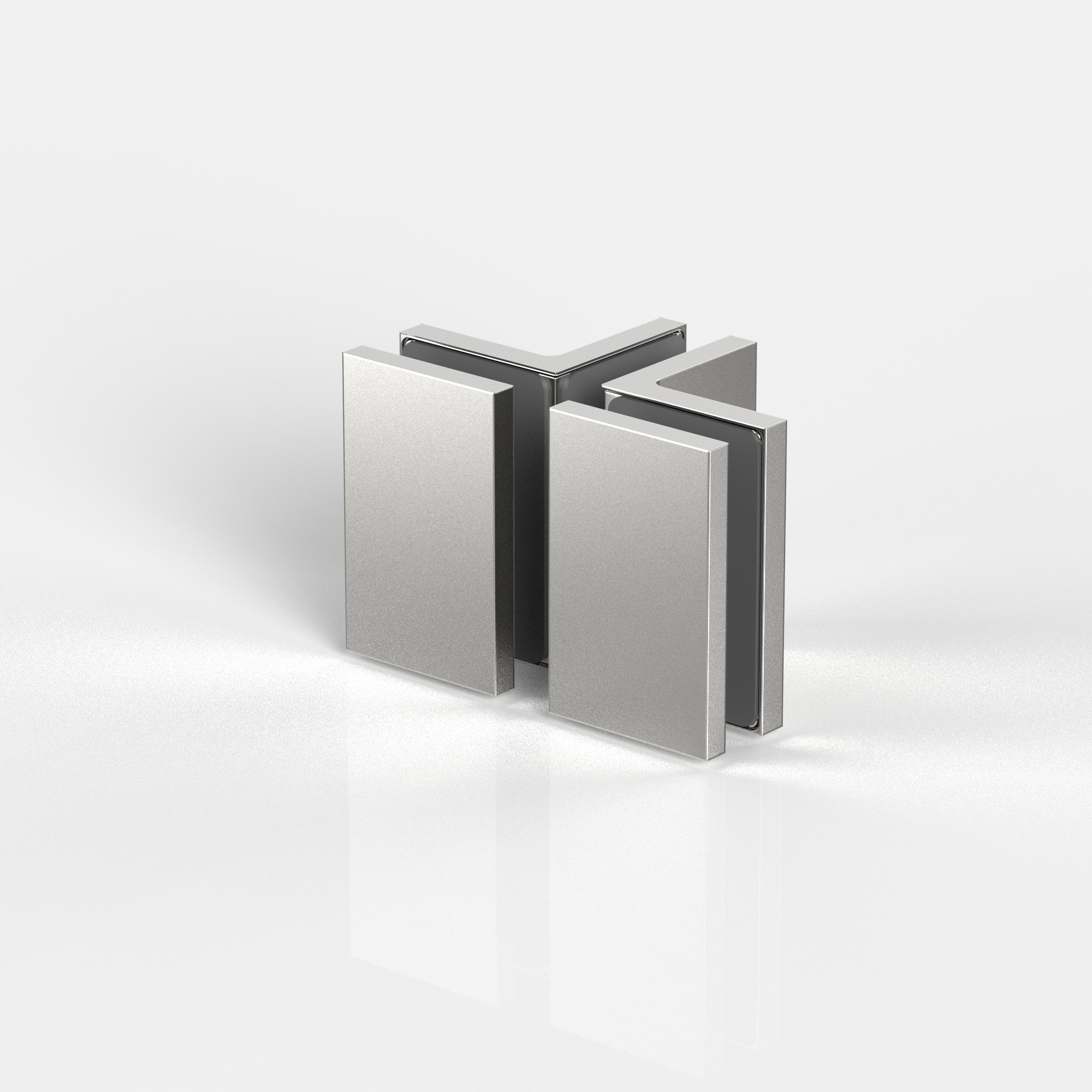 Fasta vinkelbeslag glas‑glas 90°