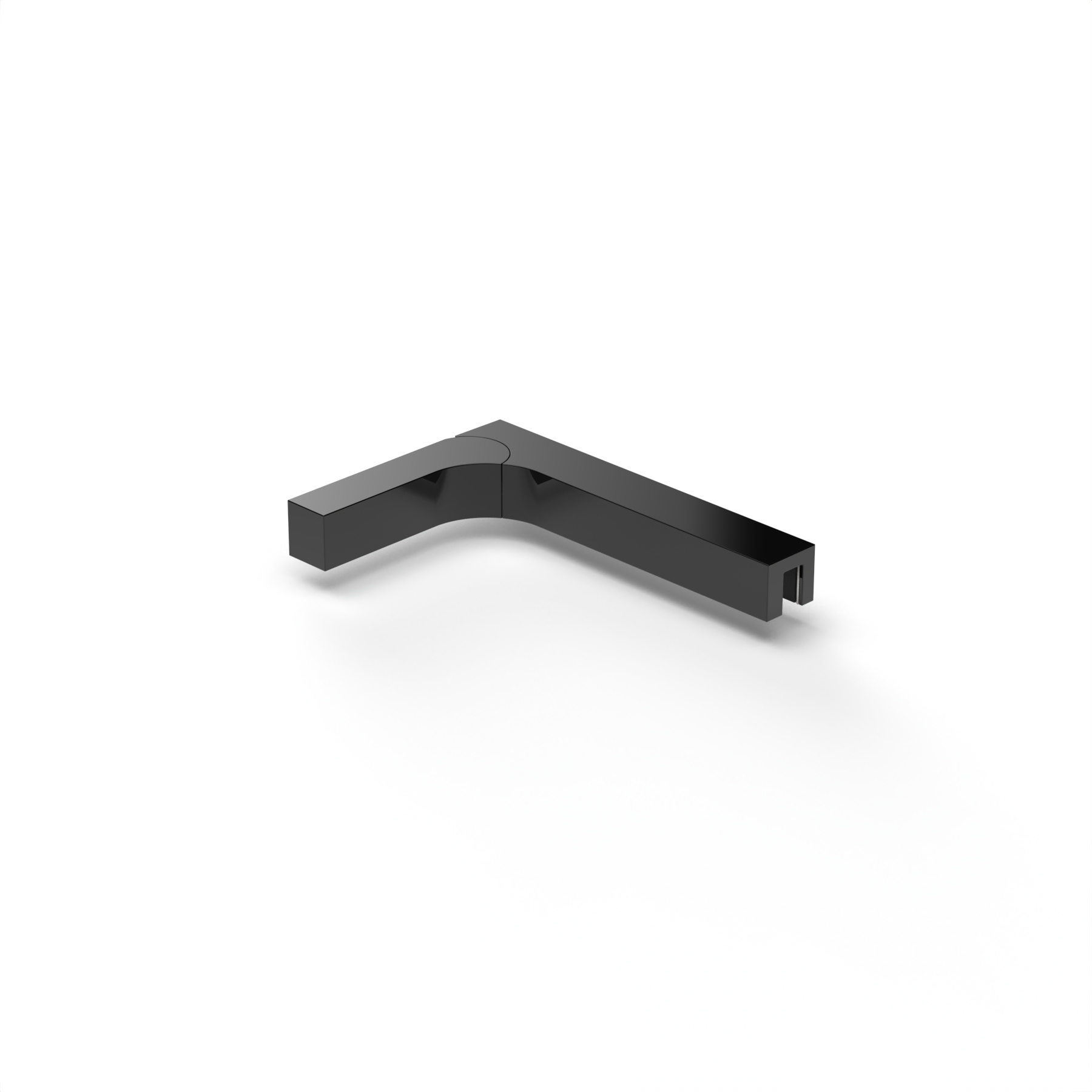 Stabiliserings‑vinkelbeslag glas–vägg 90°