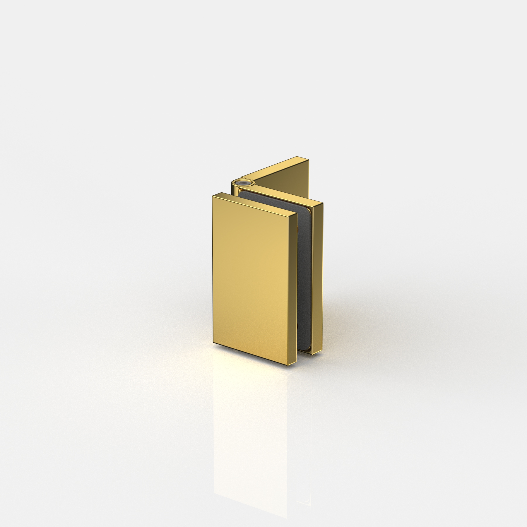 Fasta beslag glas‑vägg 90° (justerbara), mässing/guld utseende (blank), Flamea+