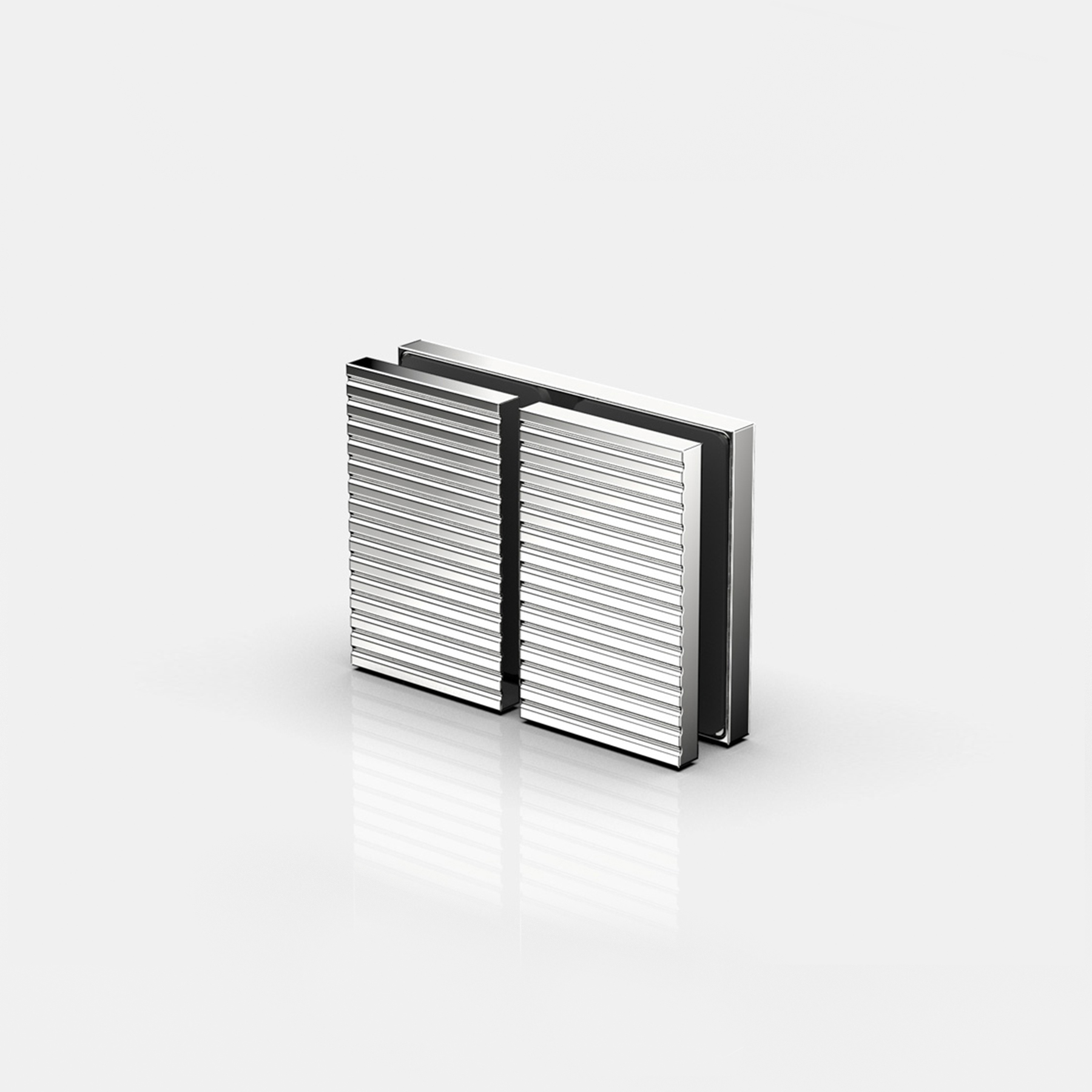 Fasta vinkelbeslag glas‑glas 180°