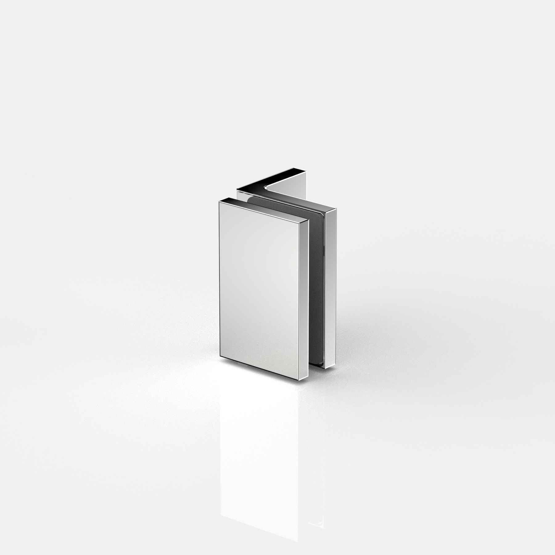 Fasta beslag glas‑vägg 90°, blankkrom, Flamea+