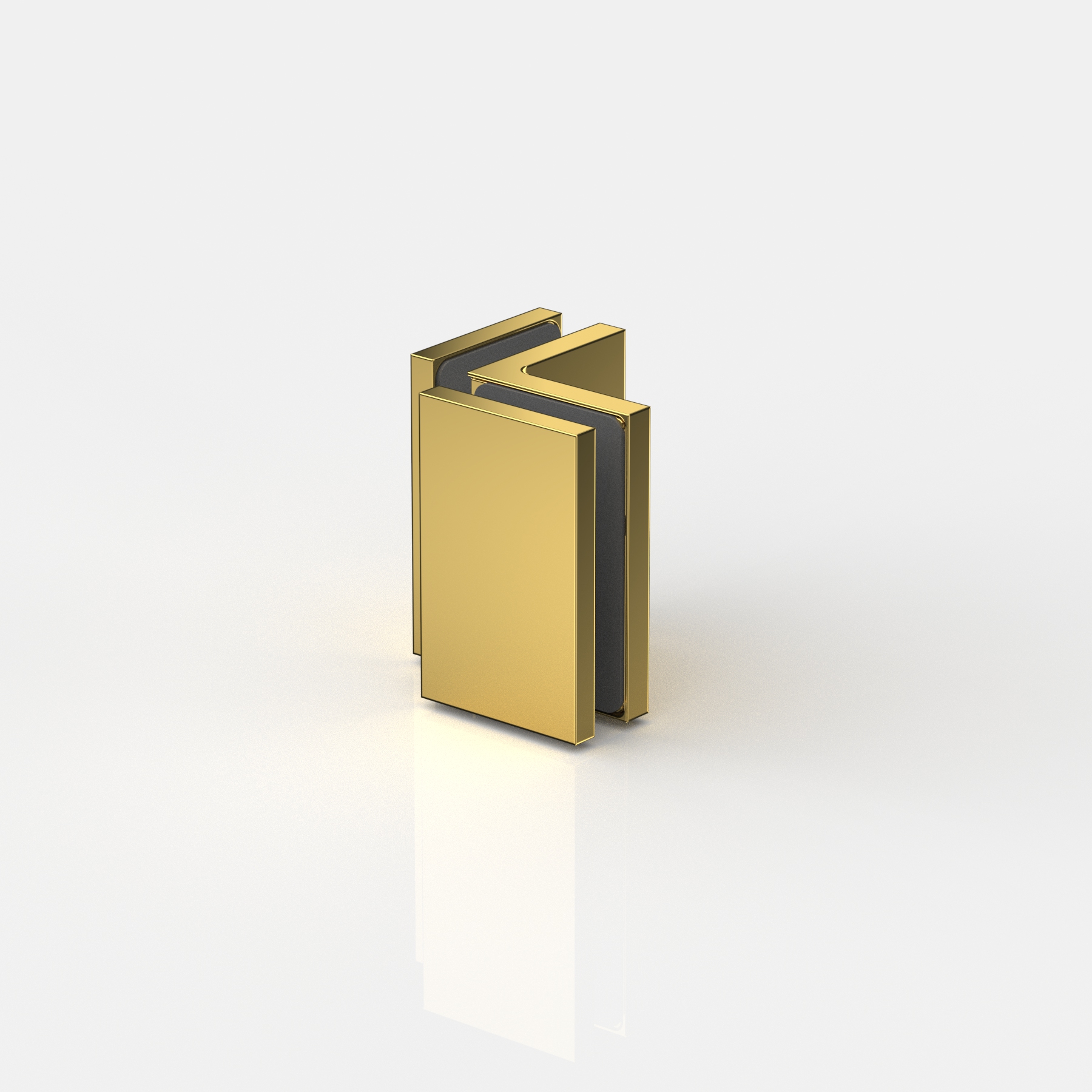 Fasta vinkelbeslag glas‑glas 90°
