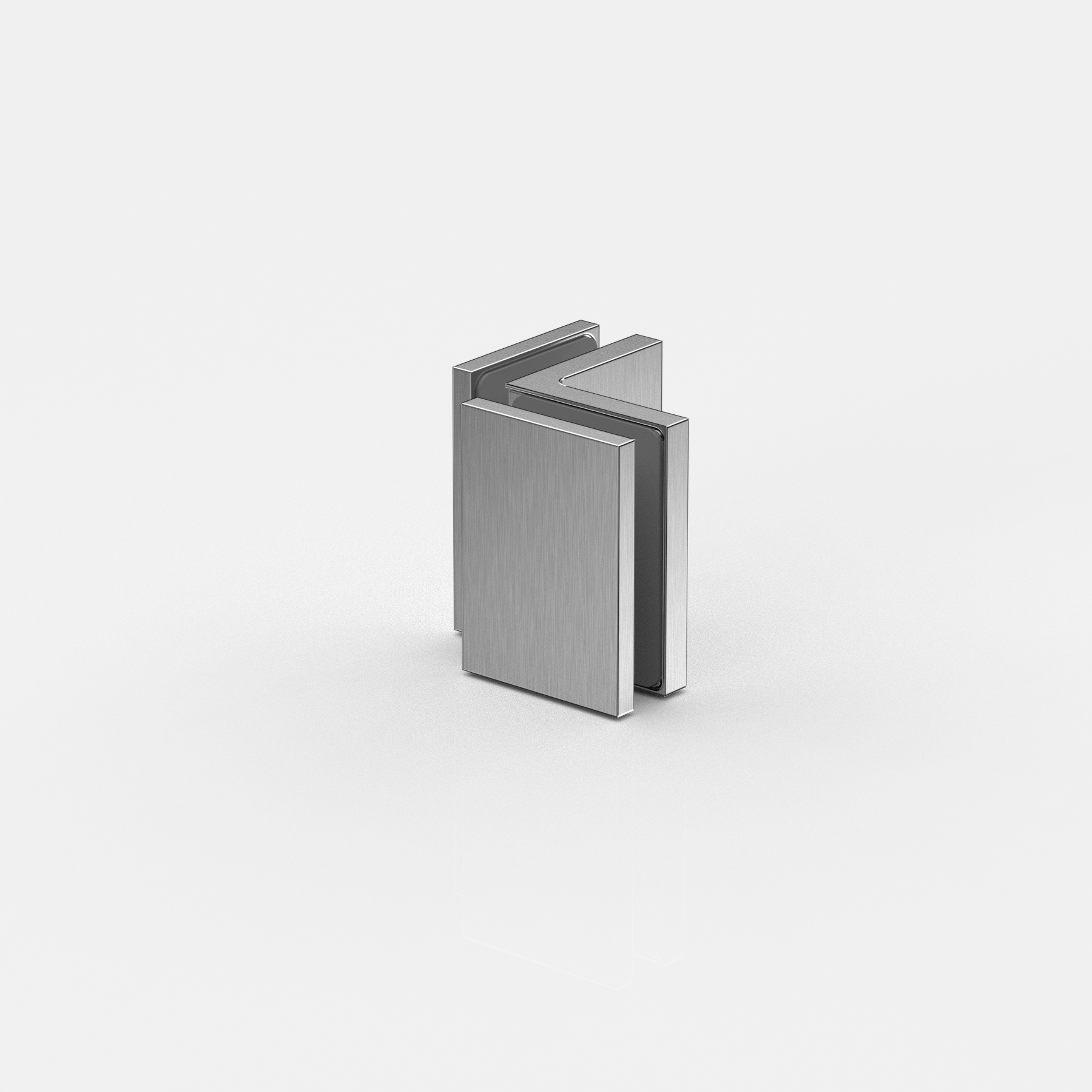 Fasta vinkelbeslag glas-glas 90°