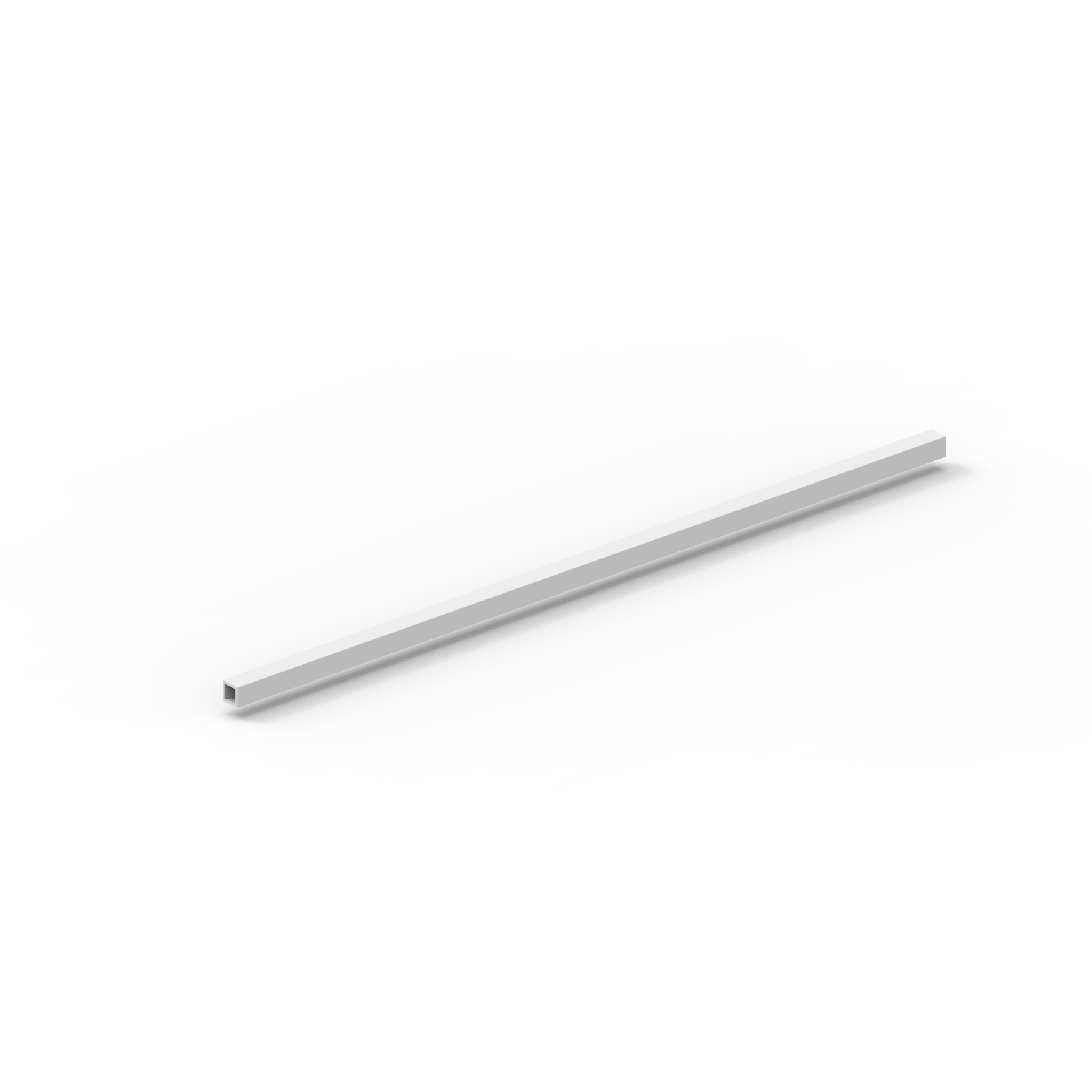 Aluminiumrör 15×15×2 mm, längd 1500 mm, matt vit