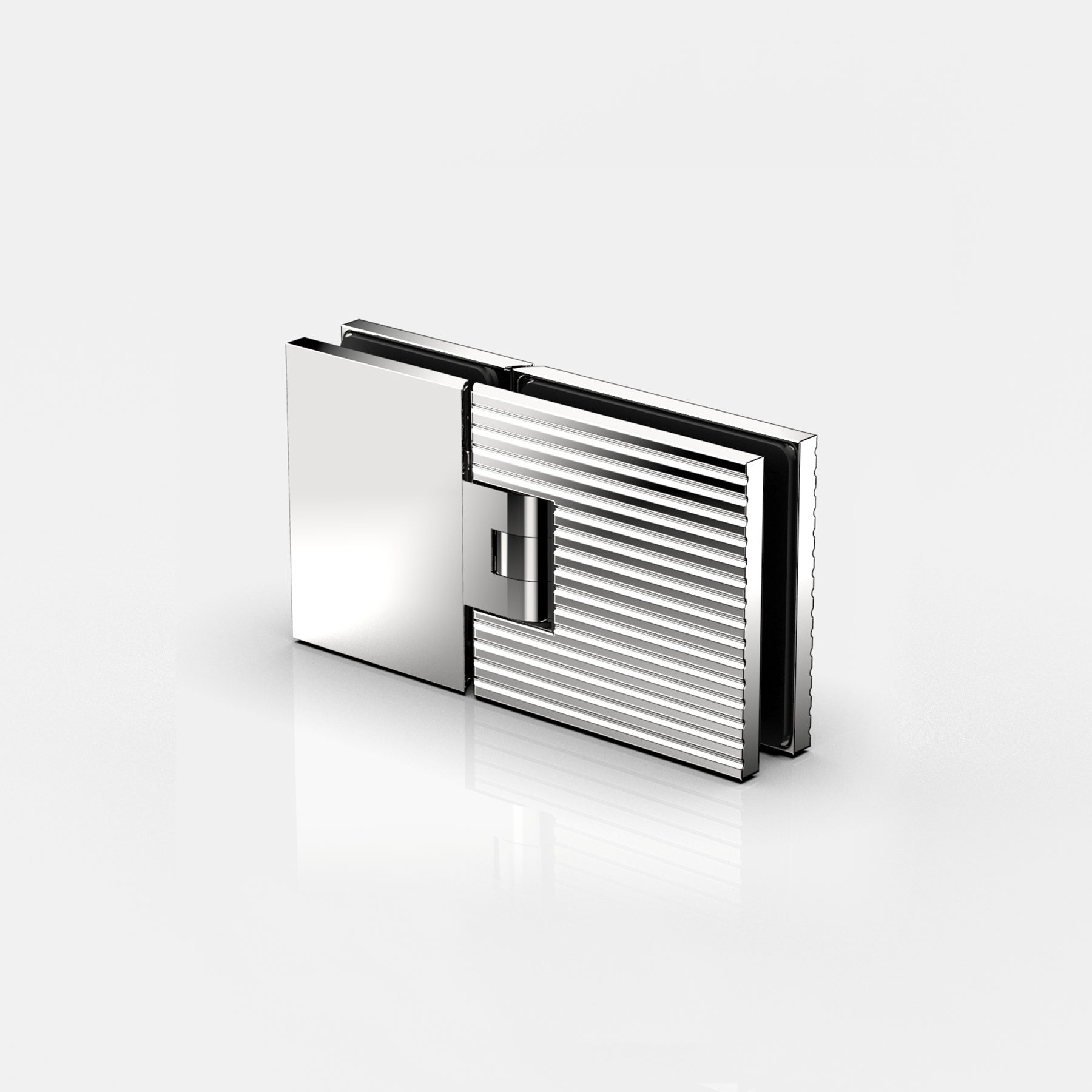 Pendelgångjärn glas‑glas 180°