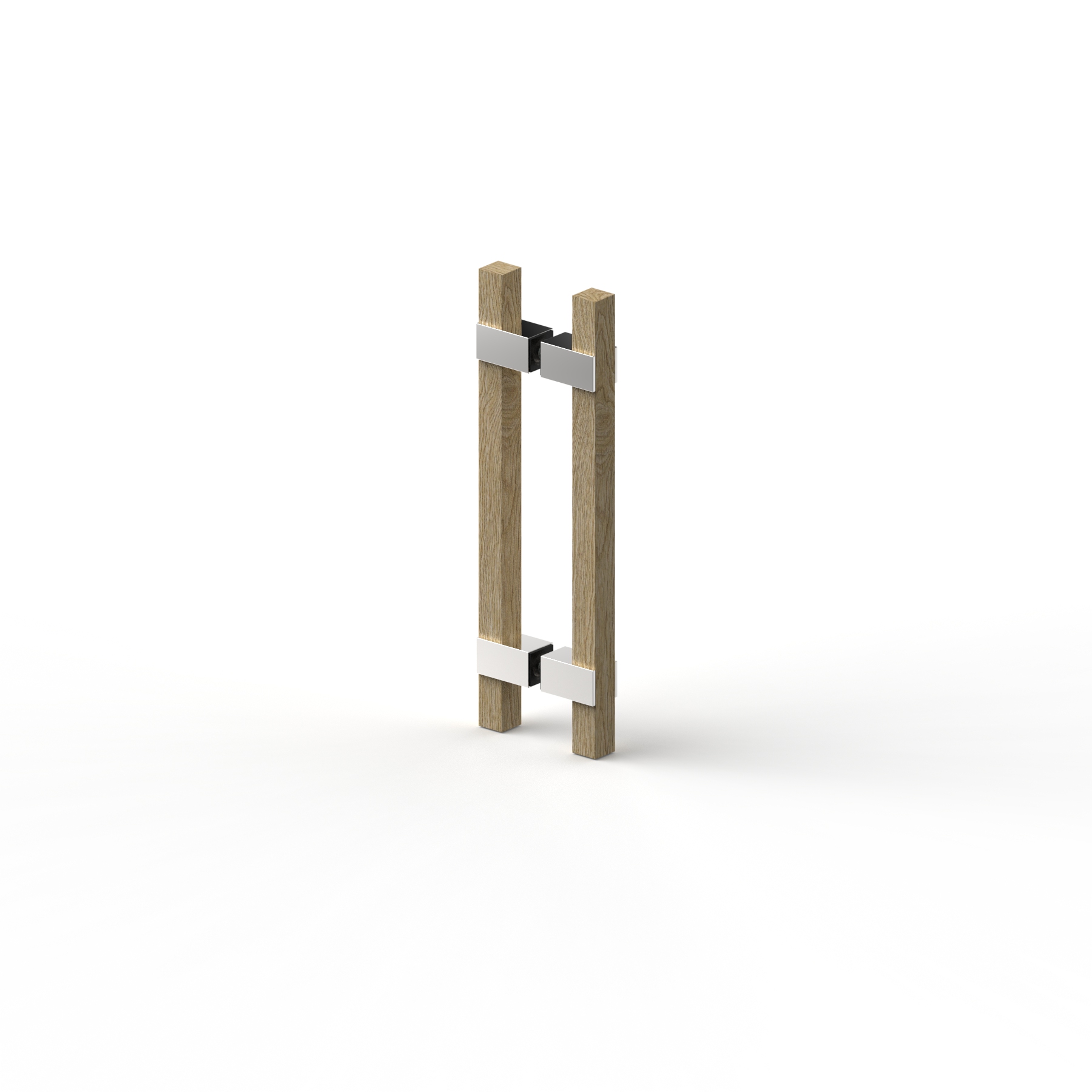Dubbelt dörrhandtag, 320 mm, Hemlock + mattkrom