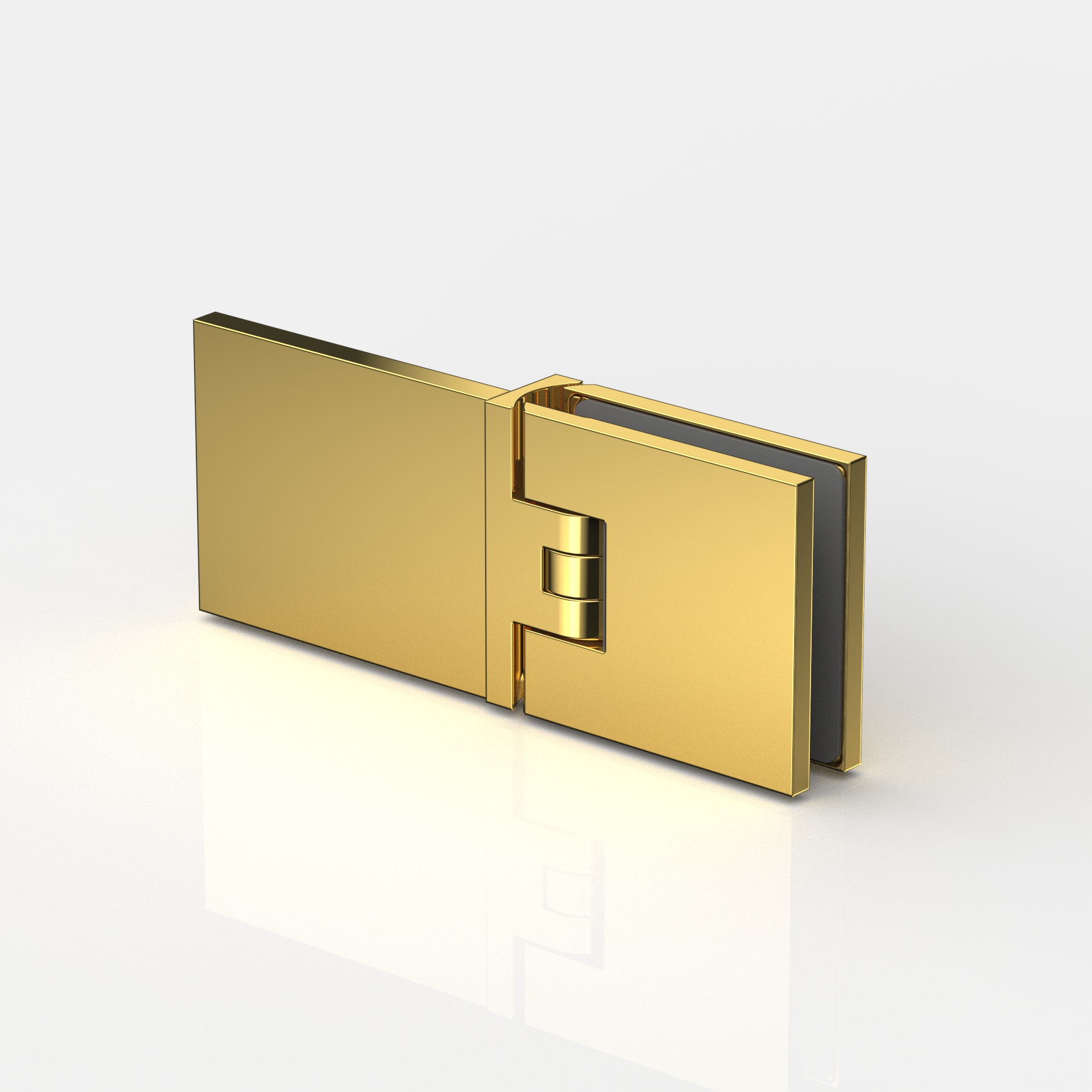 Pendelgångjärn, glas‑vägg 180°