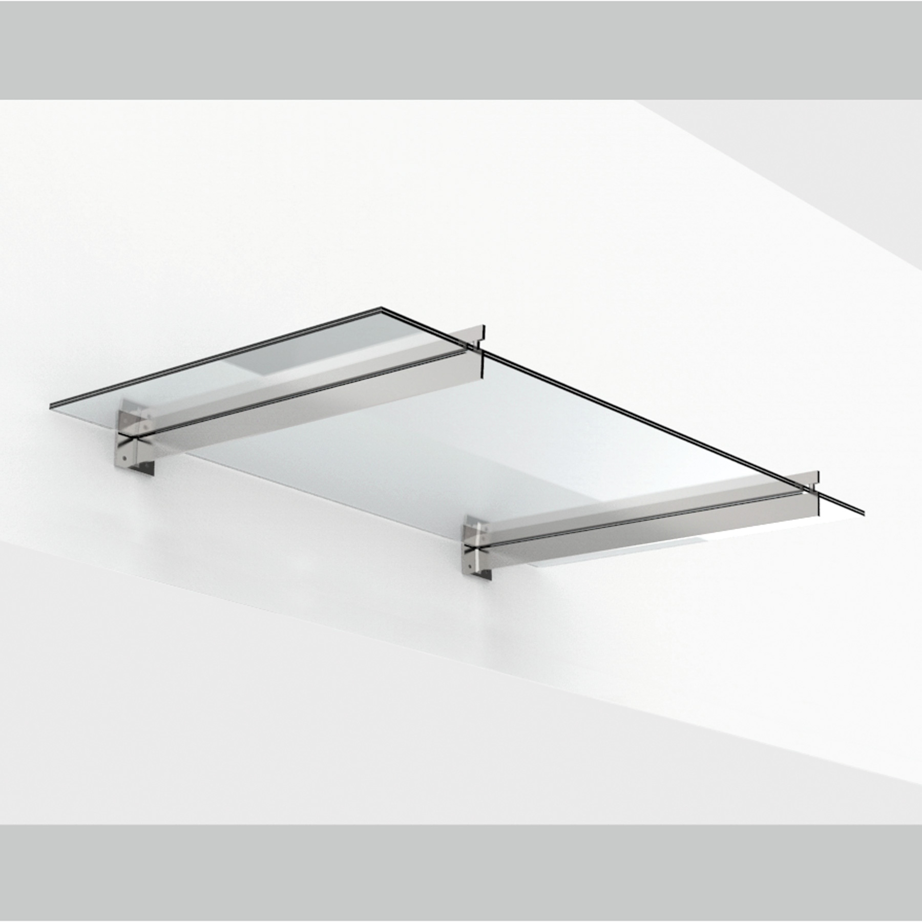 Skärmtakssystem s‑04, 2 svärdsstag, 17,52 mm glas
