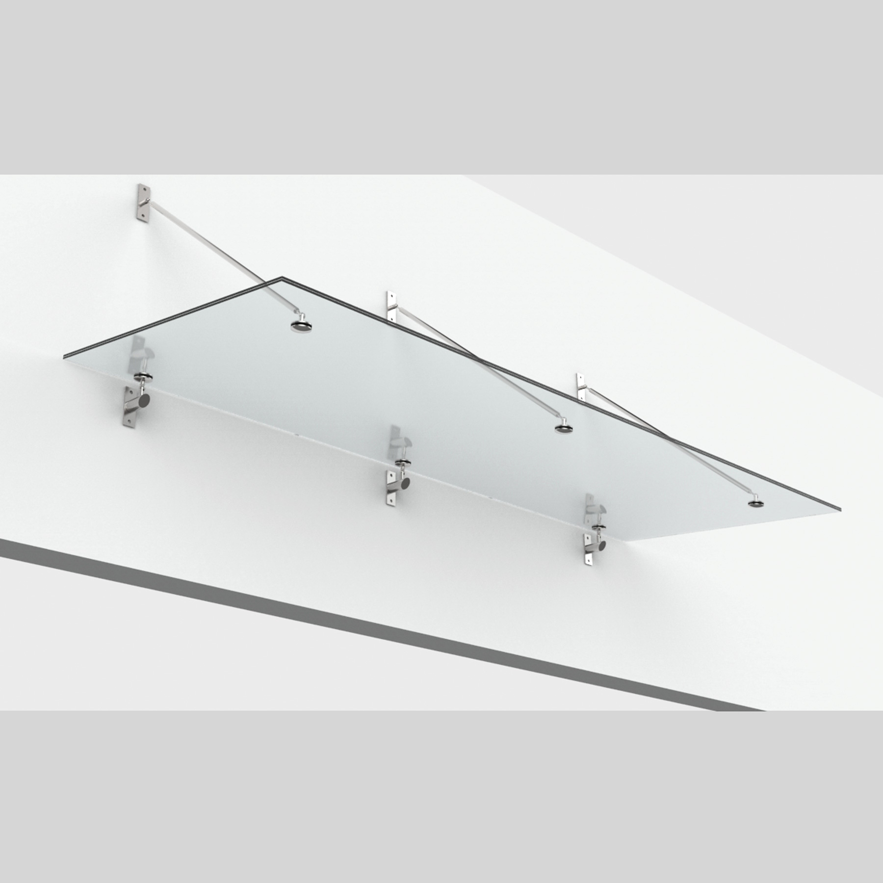 Skärmtakssystem z‑05, 3 stag, för 17,52 mm glas