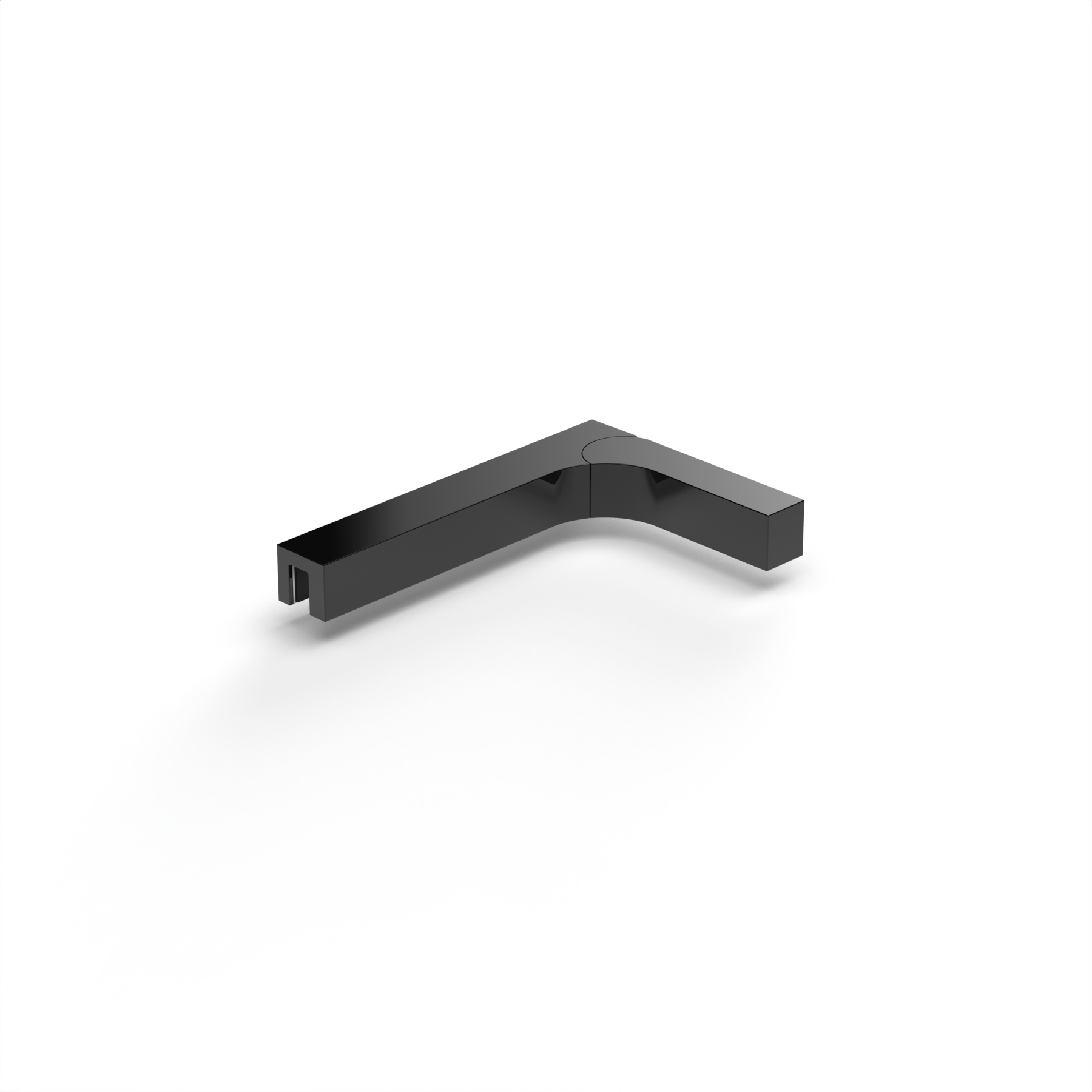 Stabiliserings‑vinkelbeslag glas–vägg 90°