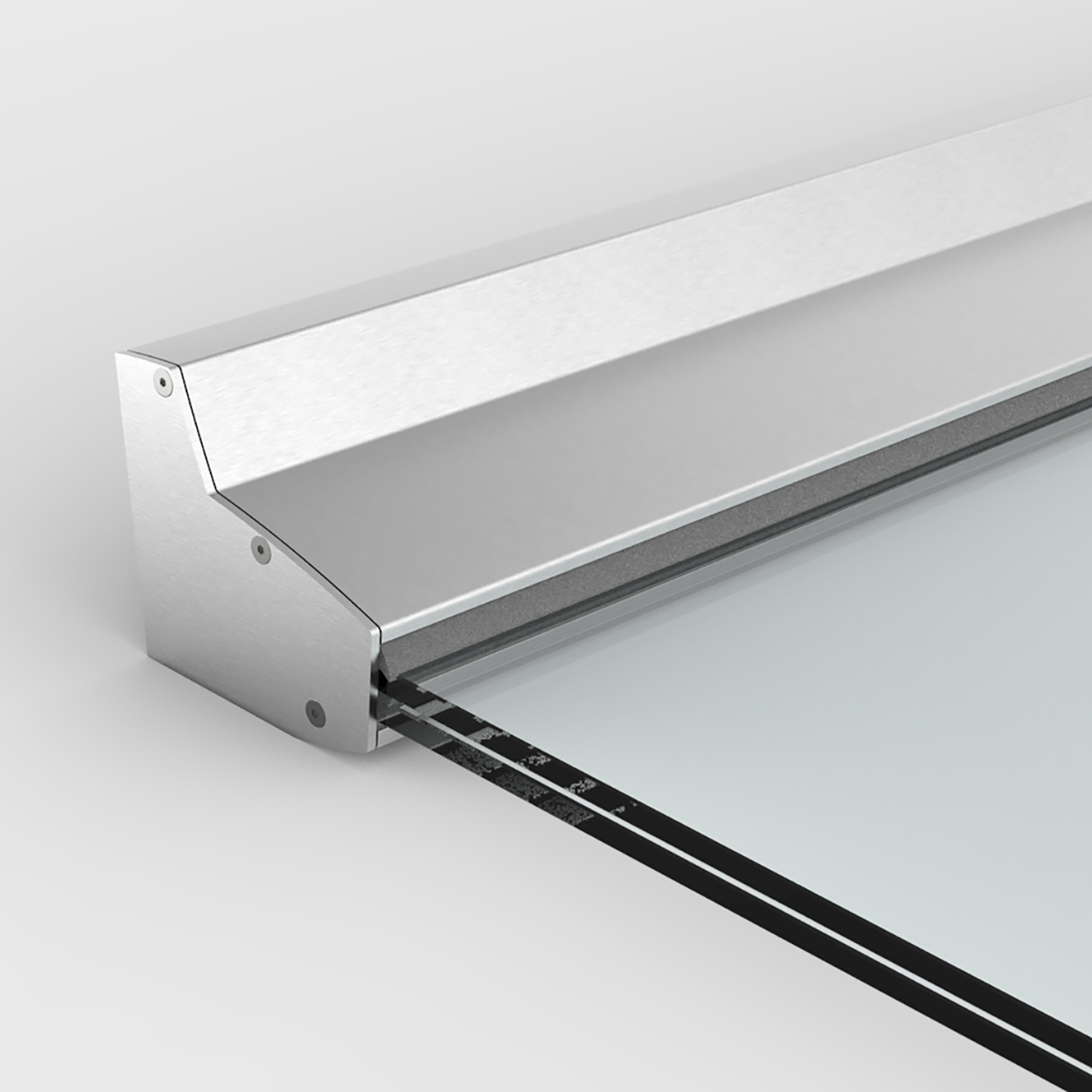 Canopy-väggprofil för laminerat glas 17,52 mm