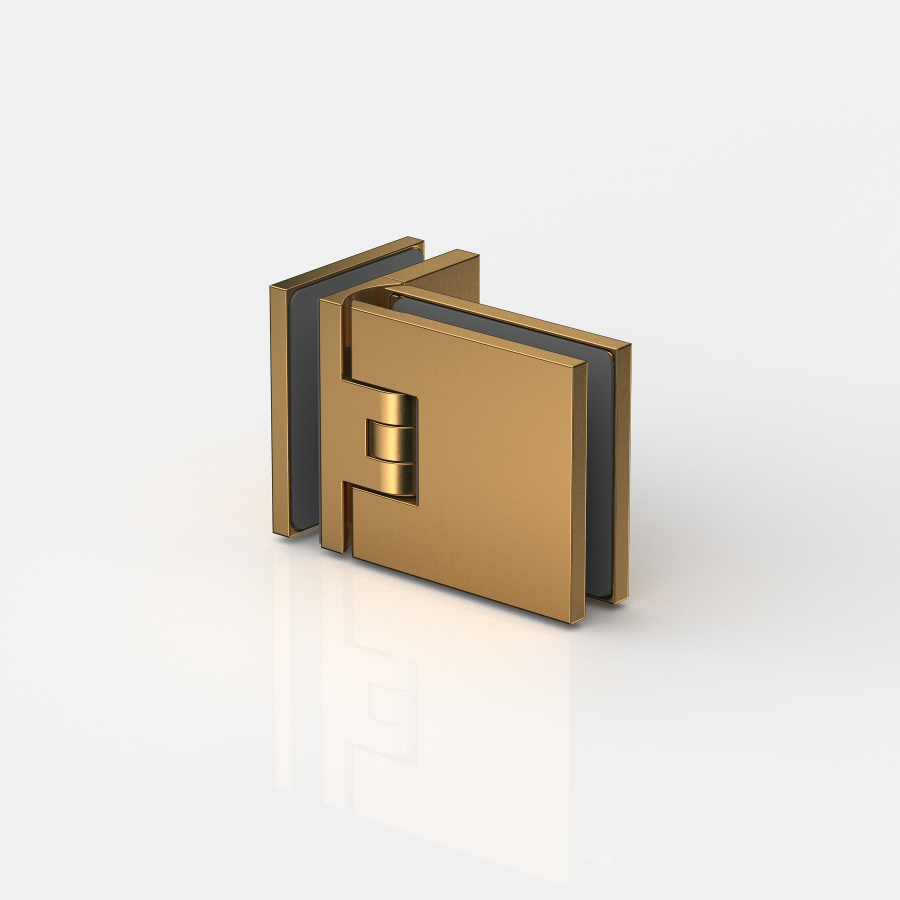 Pendelgångjärn, glas‑glas 90°