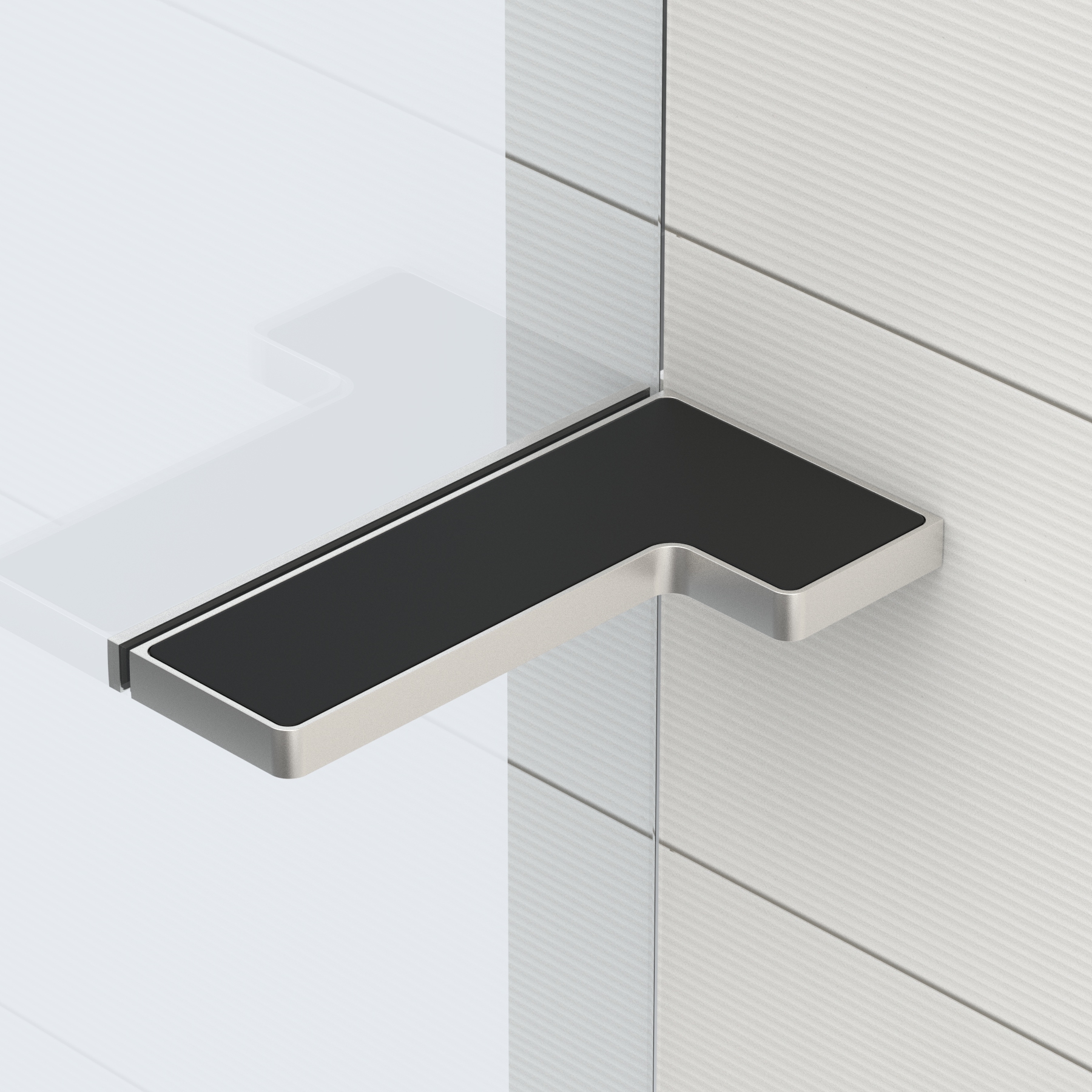 Stabilisering – hyllbeslag för duschar glas‑vägg 90°