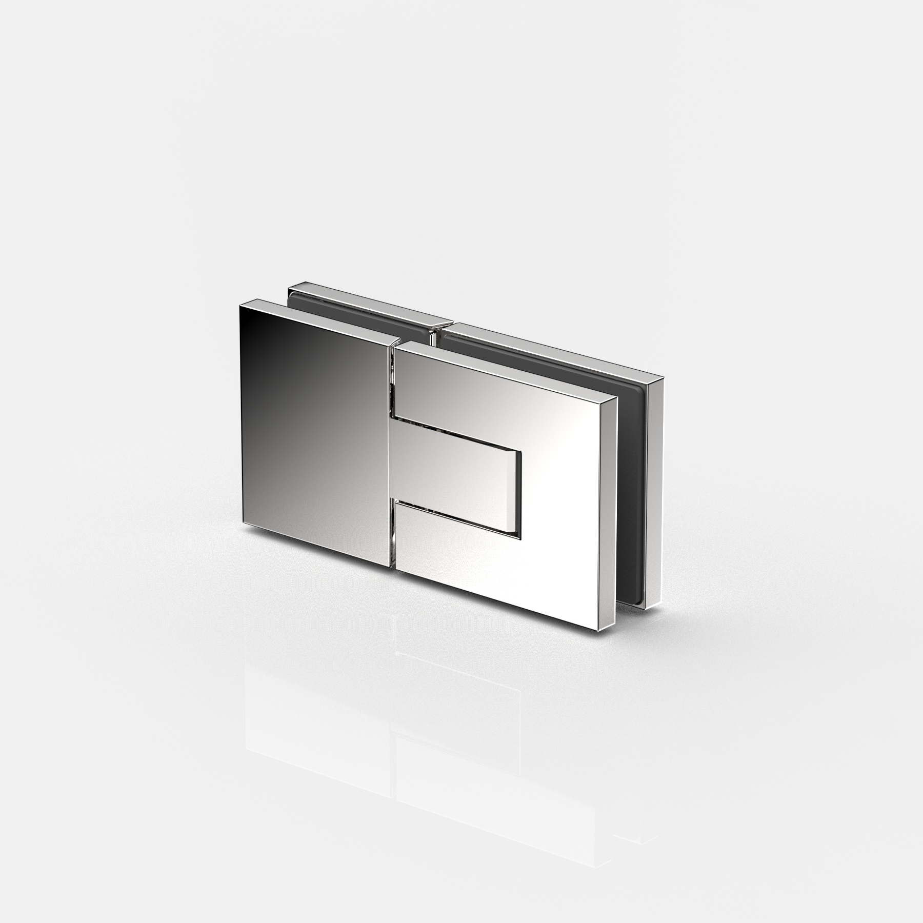 Pendelgångjärn, glas‑glas 180°